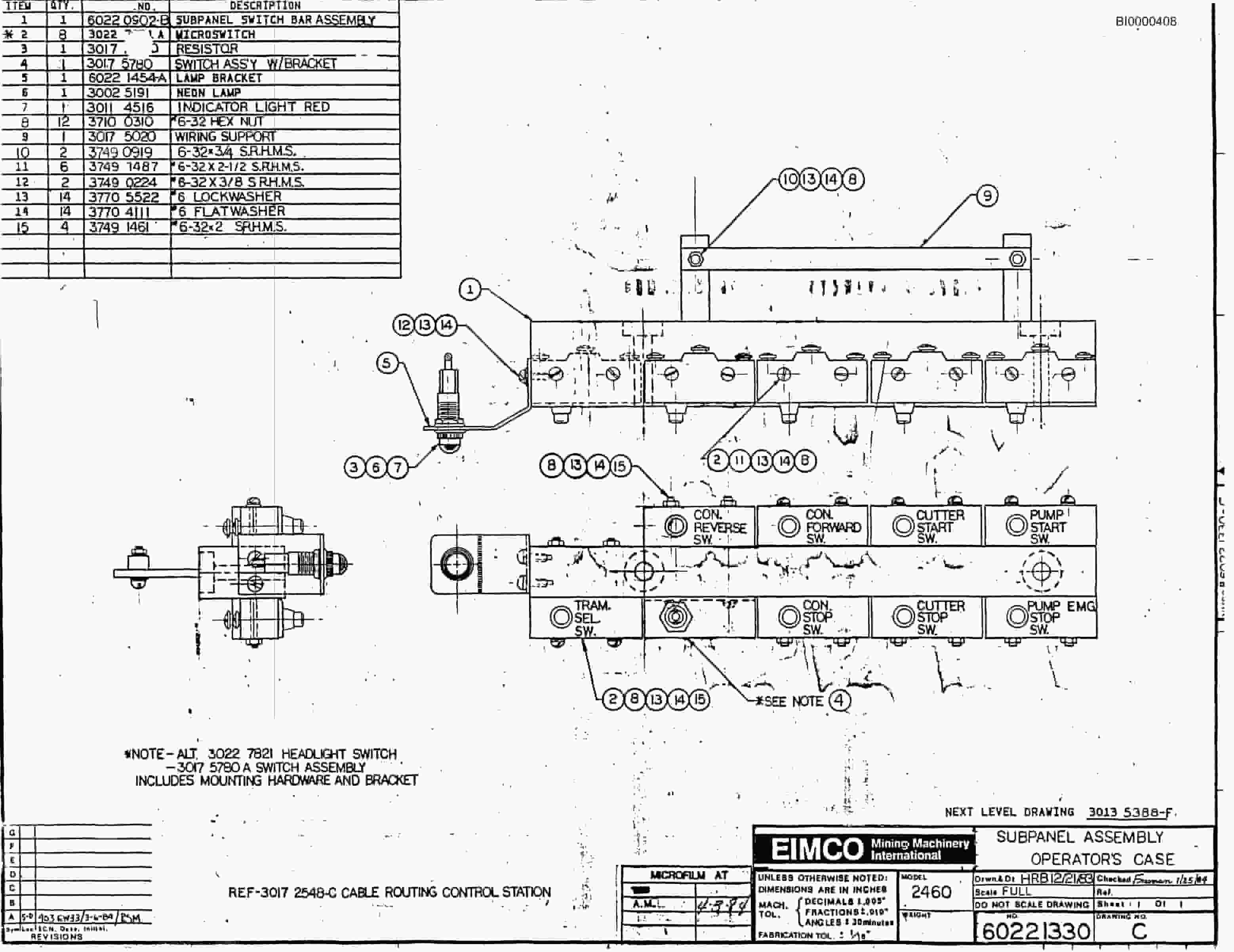 Bucyrus 2460-2 Drum Miner Parts Catalog BI000408-4
