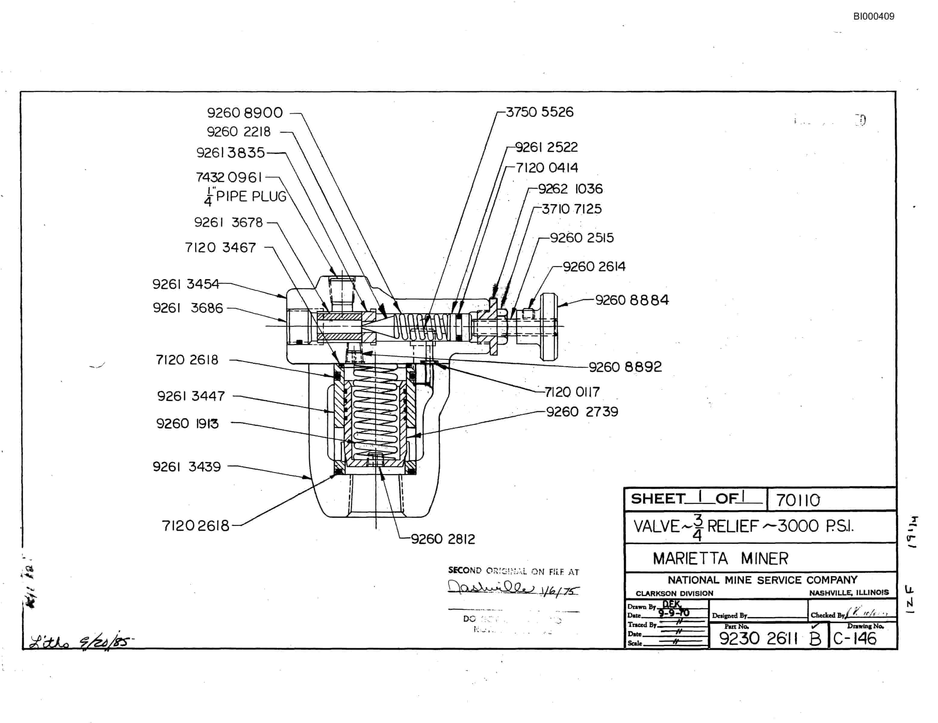 Bucyrus 2460-2 Drum Miner Parts Catalog BI000409-2
