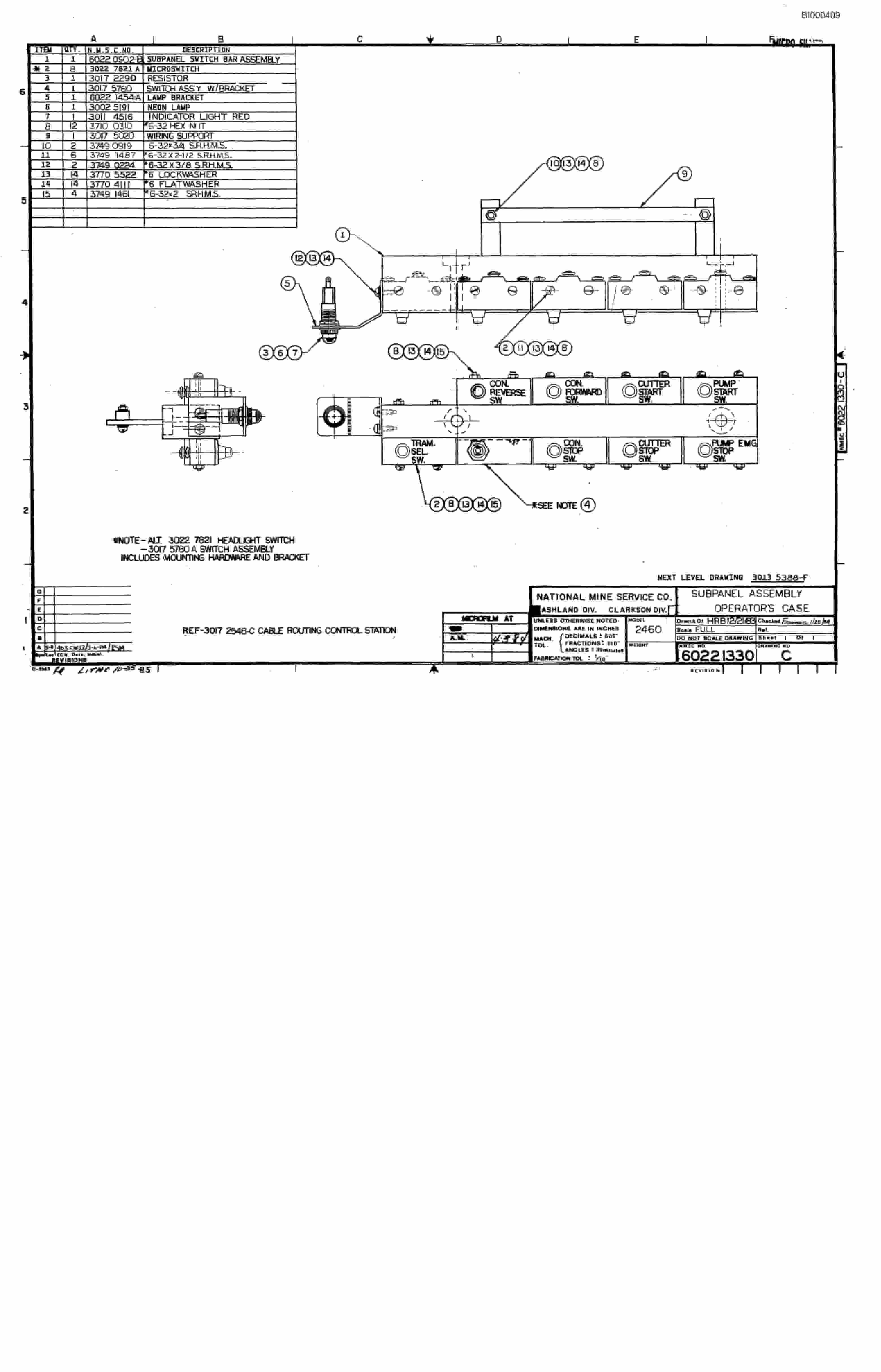Bucyrus 2460-2 Drum Miner Parts Catalog BI000409-4