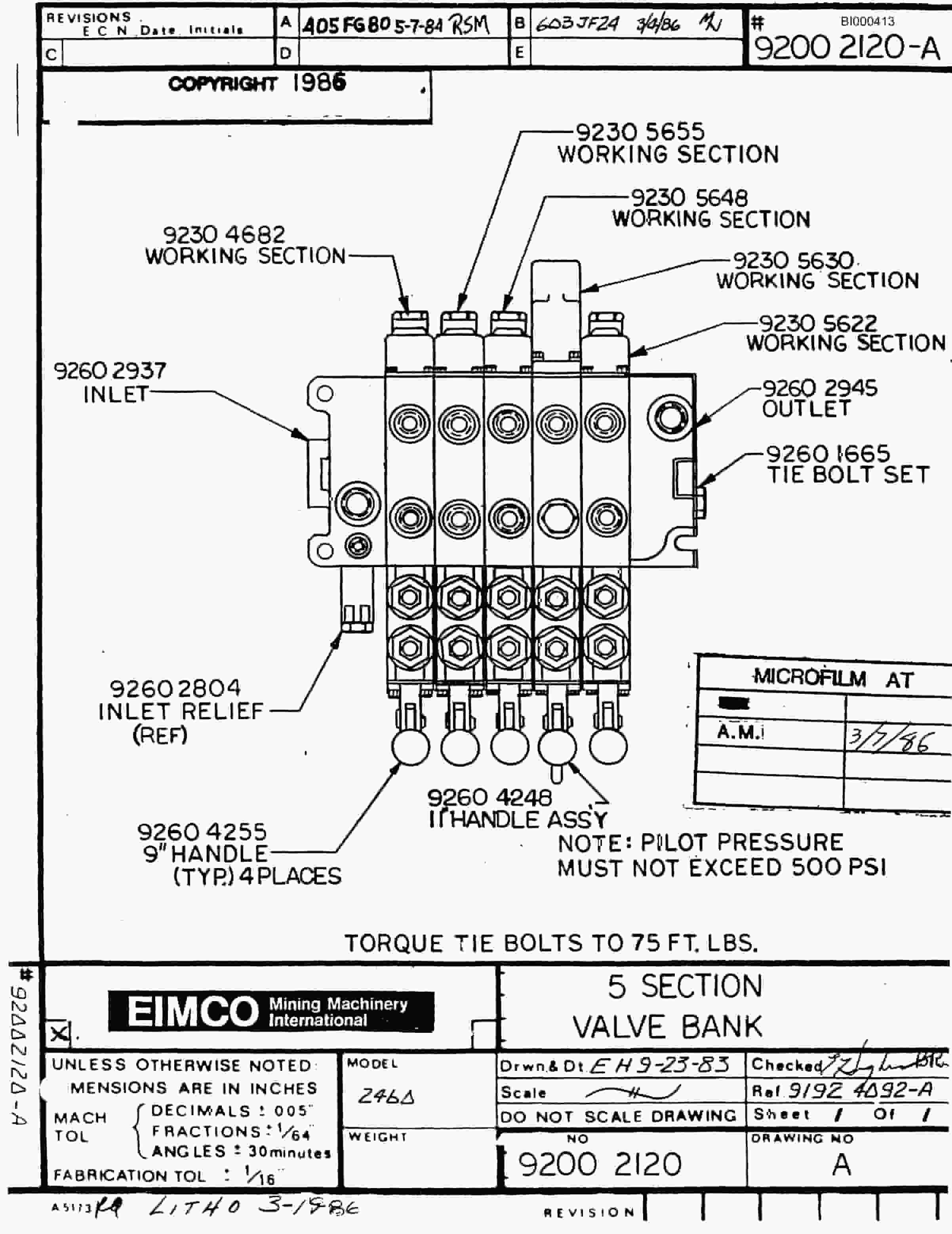 Bucyrus 2460-2 Drum Miner Parts Catalog BI000413-2