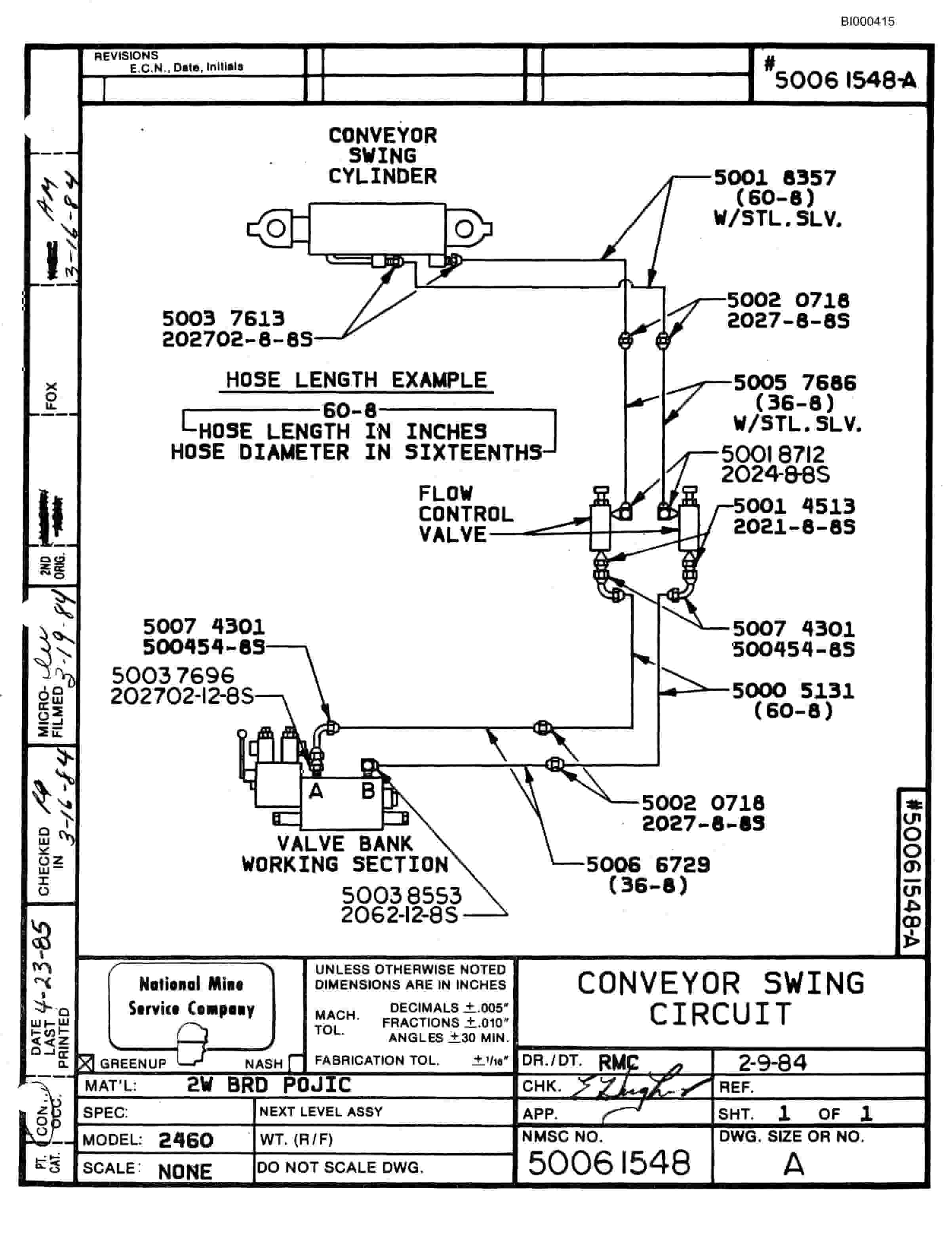 Bucyrus 2460-2 Drum Miner Parts Catalog BI000415-2
