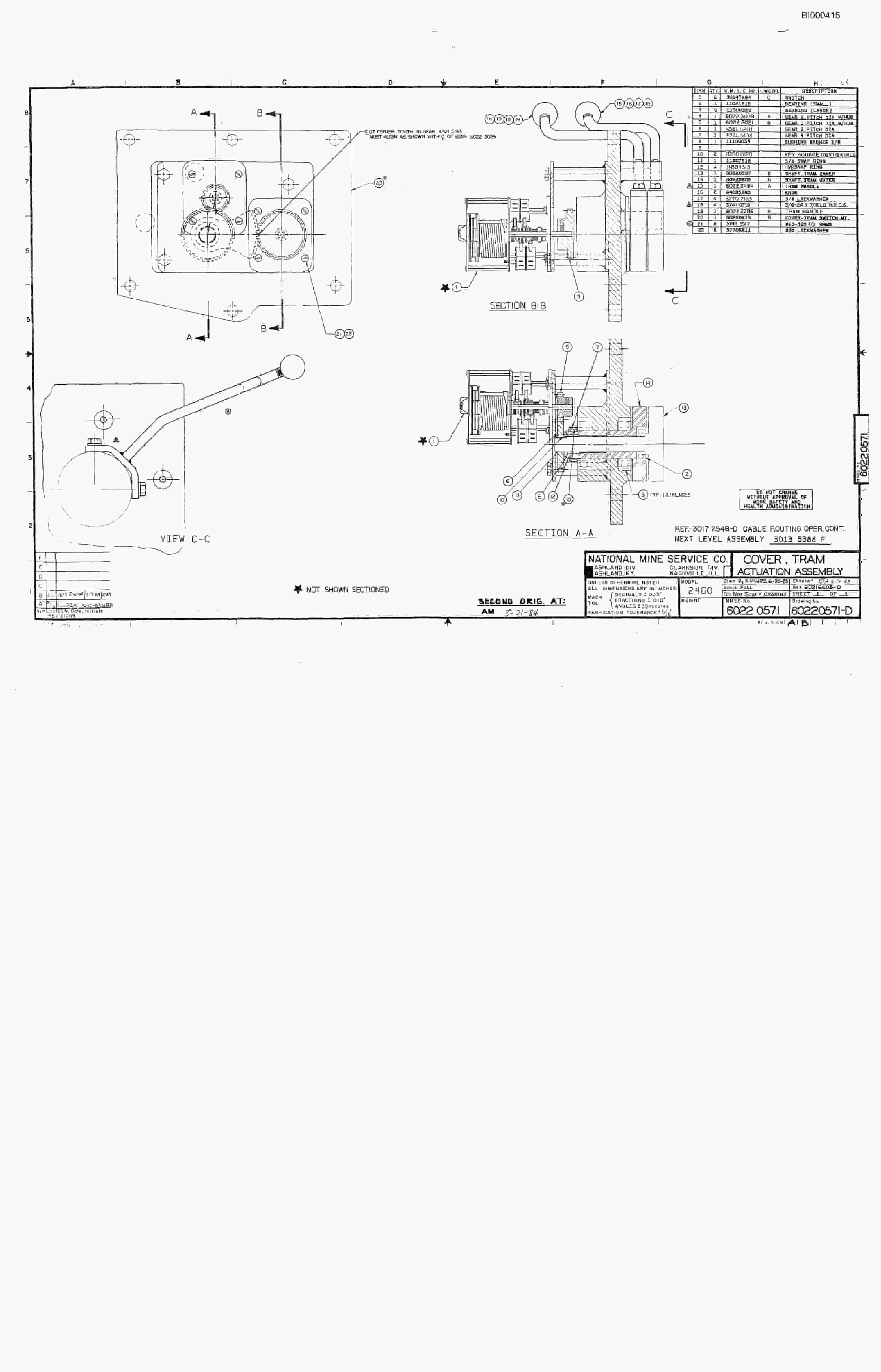 Bucyrus 2460-2 Drum Miner Parts Catalog BI000415-4