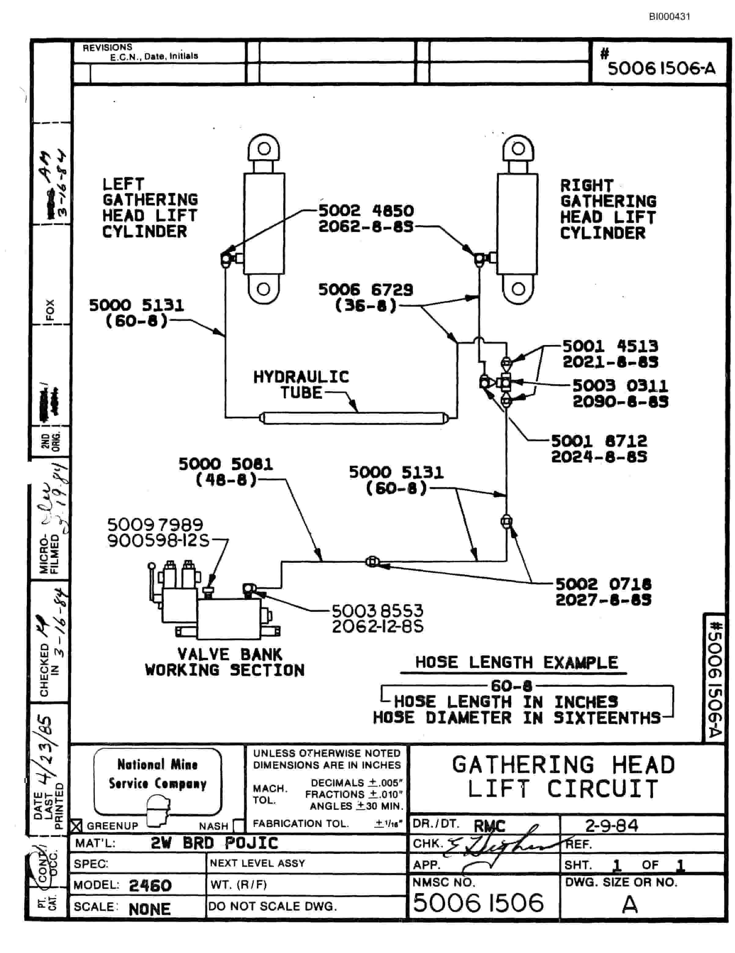 Bucyrus 2460-2 Drum Miner Parts Catalog BI000431-2