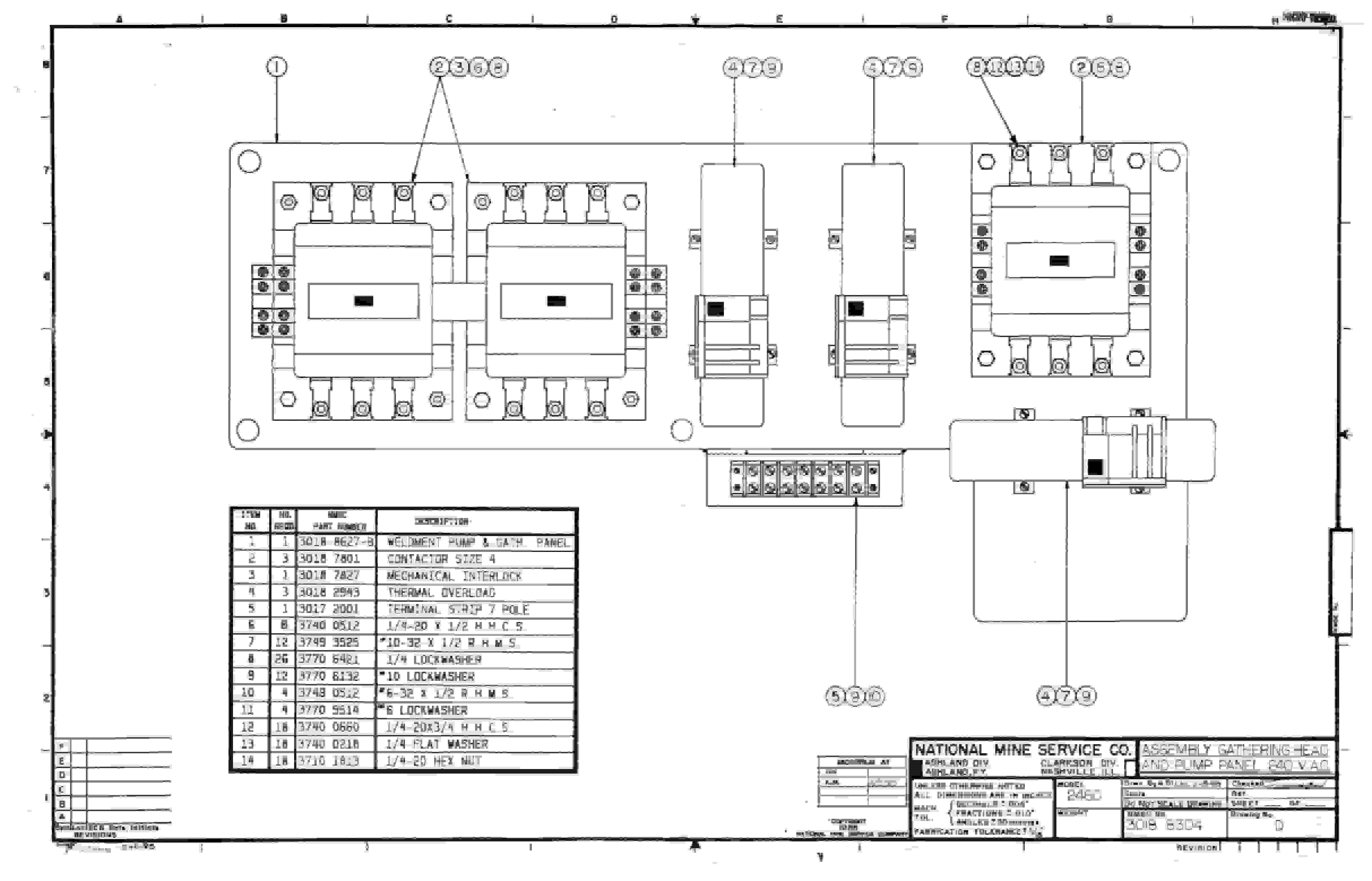 Bucyrus 2460-2 Drum Miner Parts Catalog BI000431-3