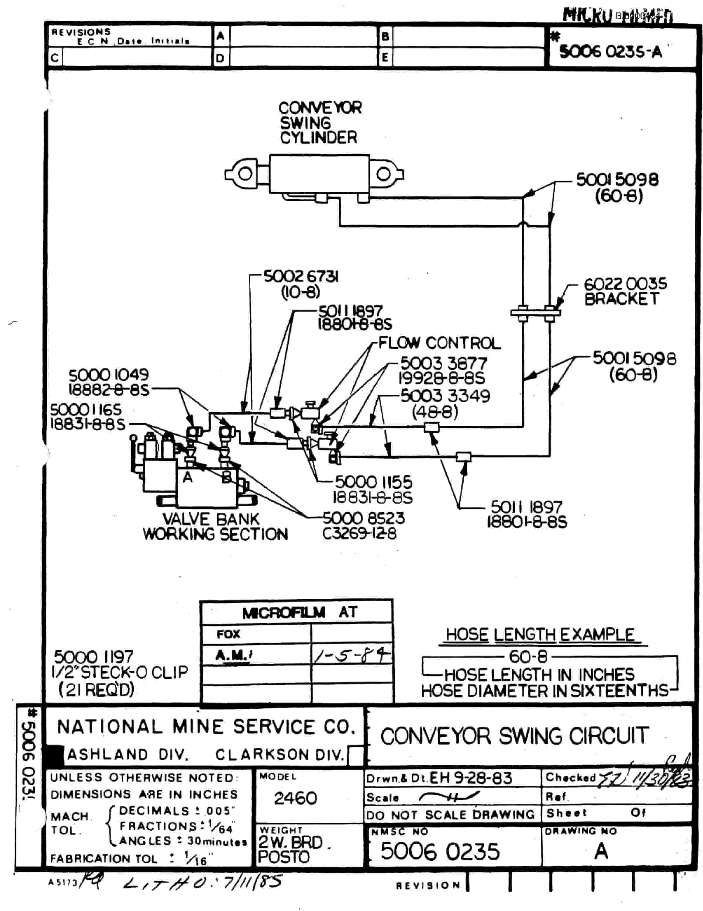 Bucyrus 2460-2 Drum Miner Parts Catalog BI000434-2