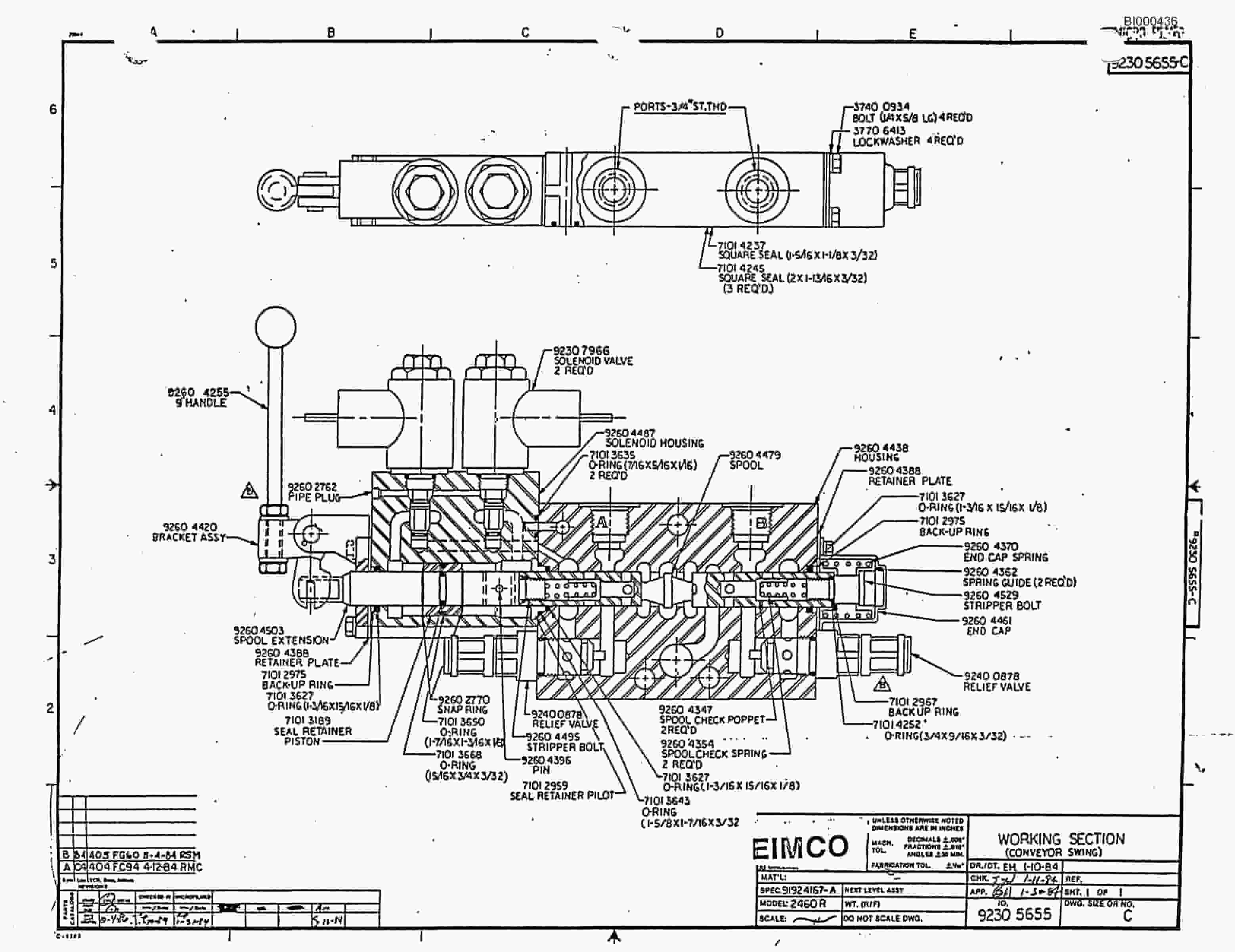 Bucyrus 2460-2 Drum Miner Parts Catalog BI000436-2