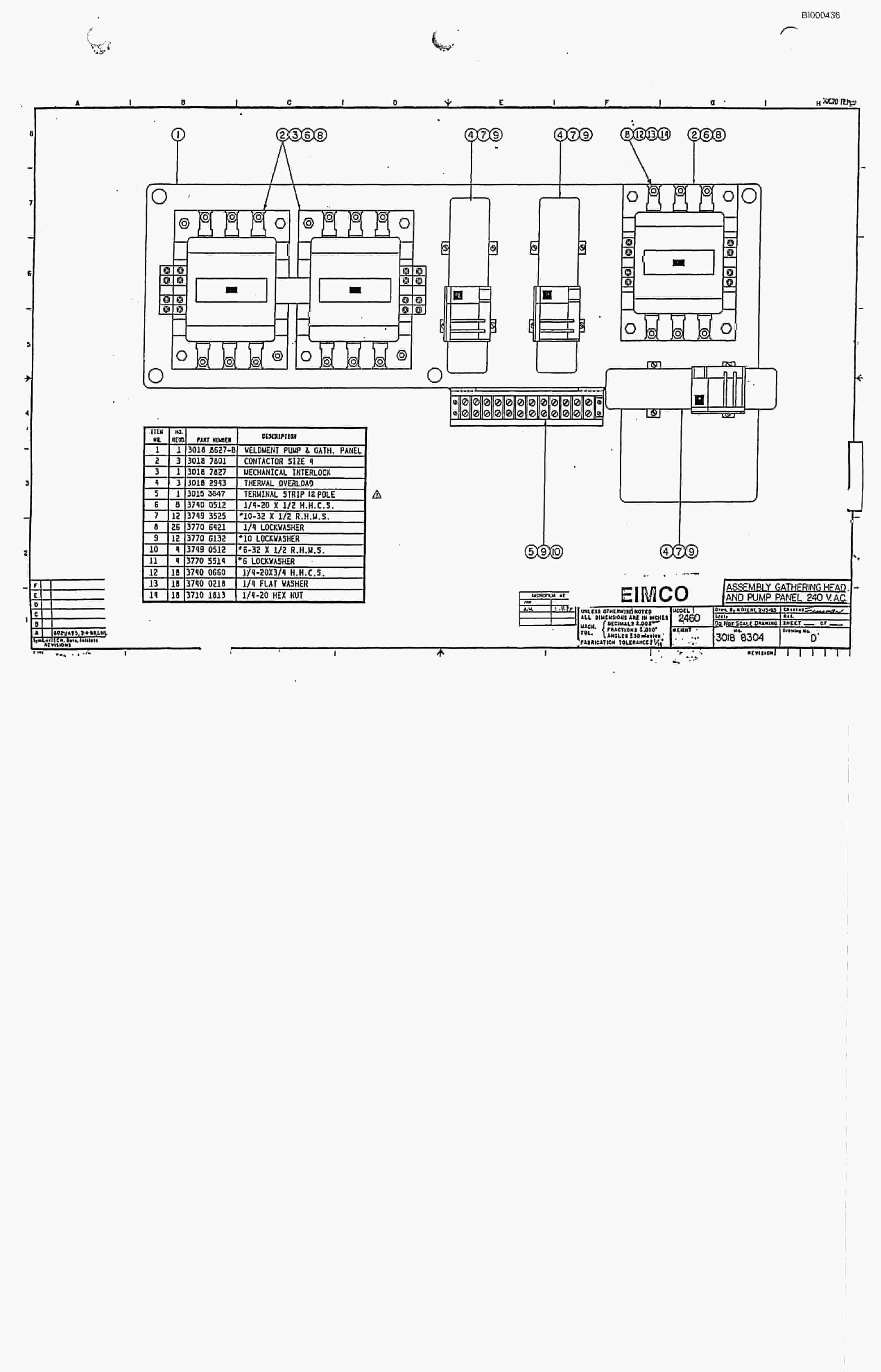 Bucyrus 2460-2 Drum Miner Parts Catalog BI000436-3