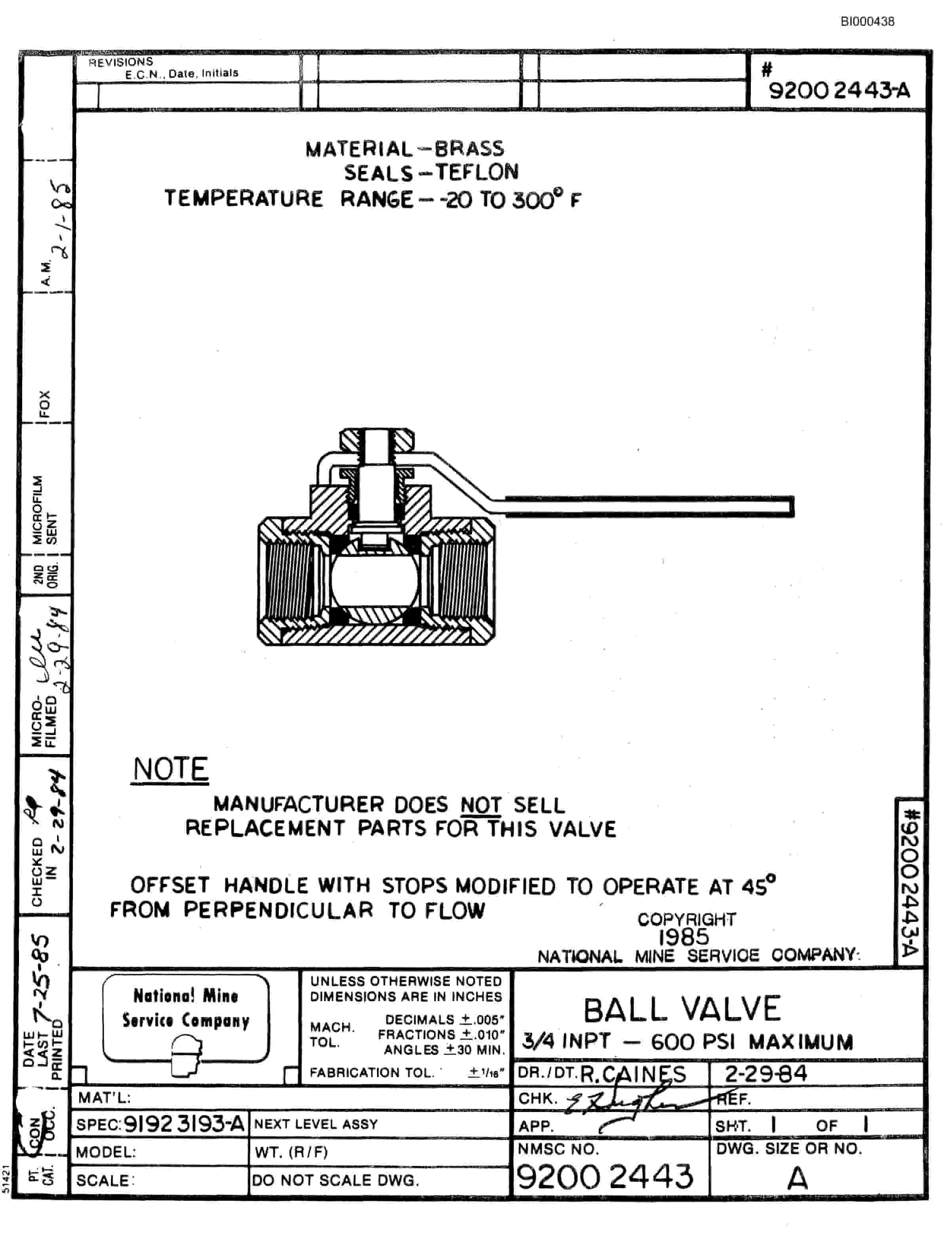 Bucyrus 2460-2 Drum Miner Parts Catalog BI000438-2