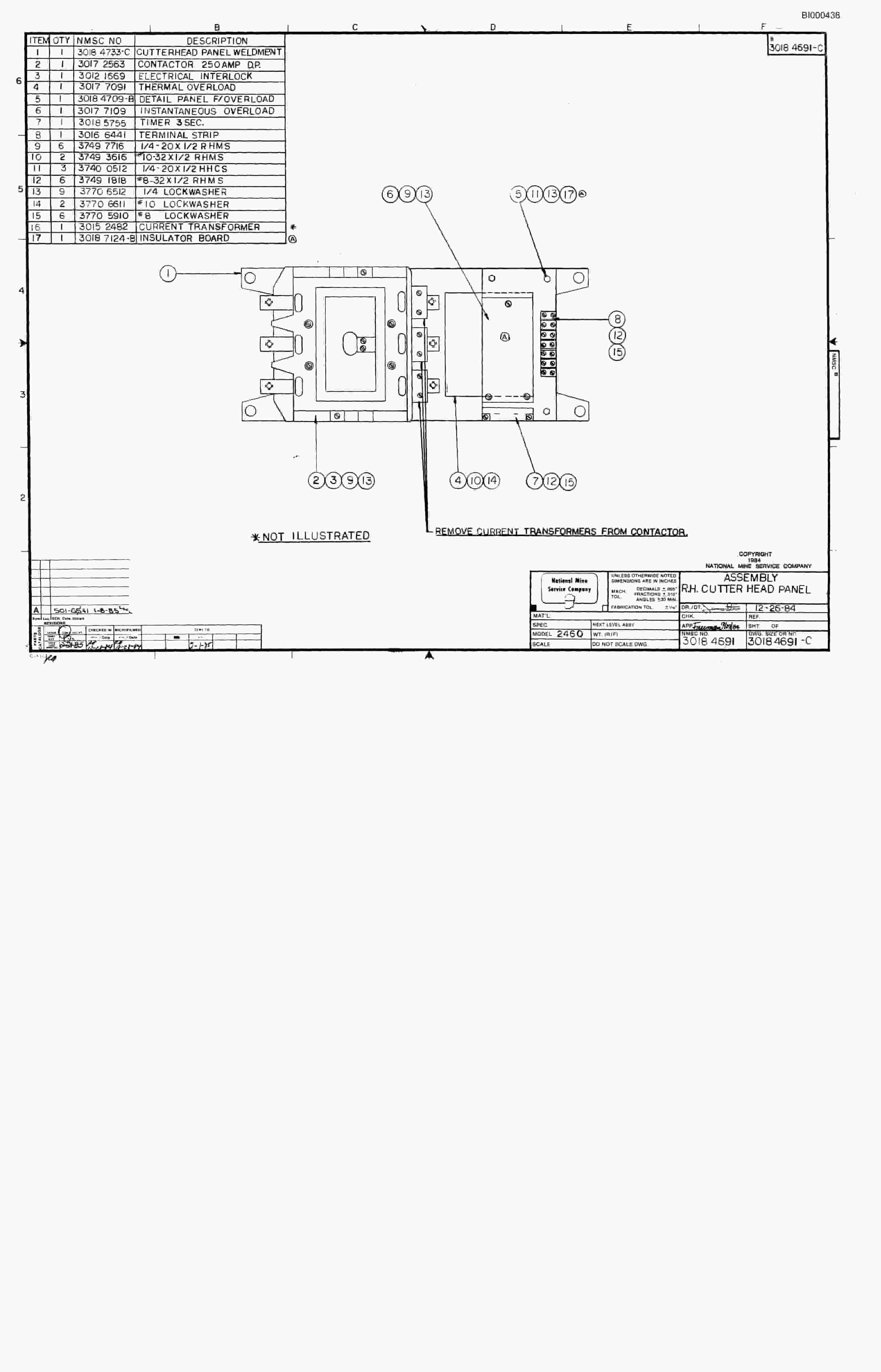 Bucyrus 2460-2 Drum Miner Parts Catalog BI000438-5