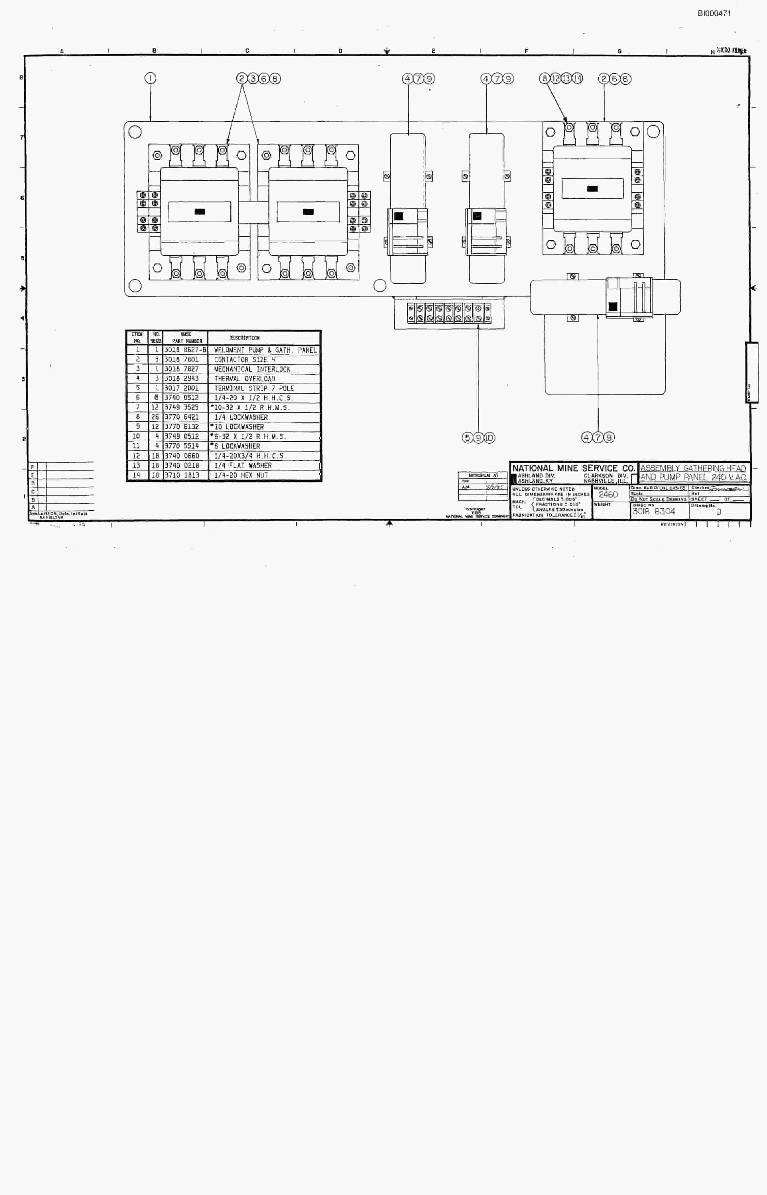 Bucyrus 2460-2 Drum Miner Parts Catalog BI000471-3