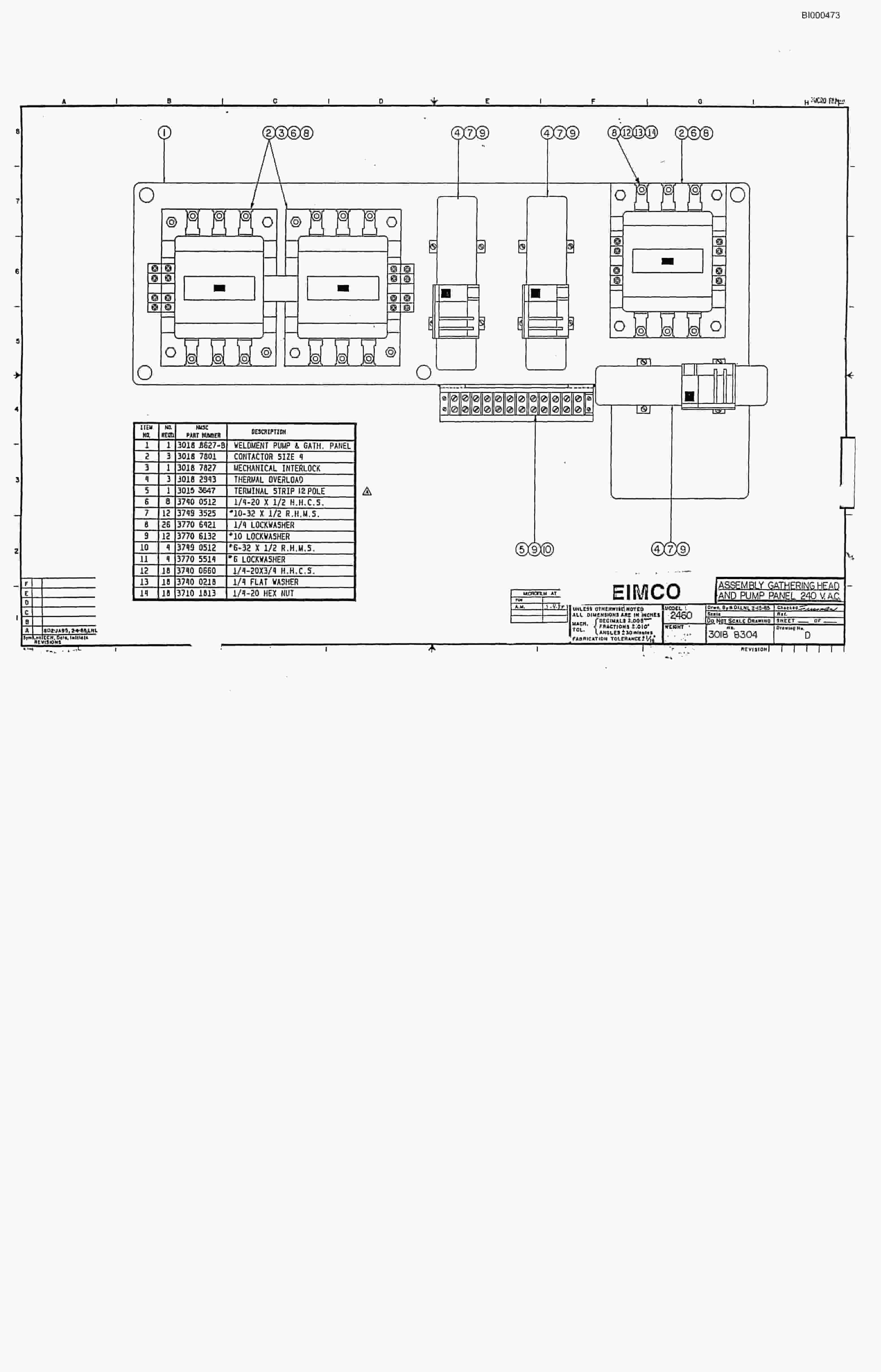 Bucyrus 2460-2 Drum Miner Parts Catalog BI000473-3