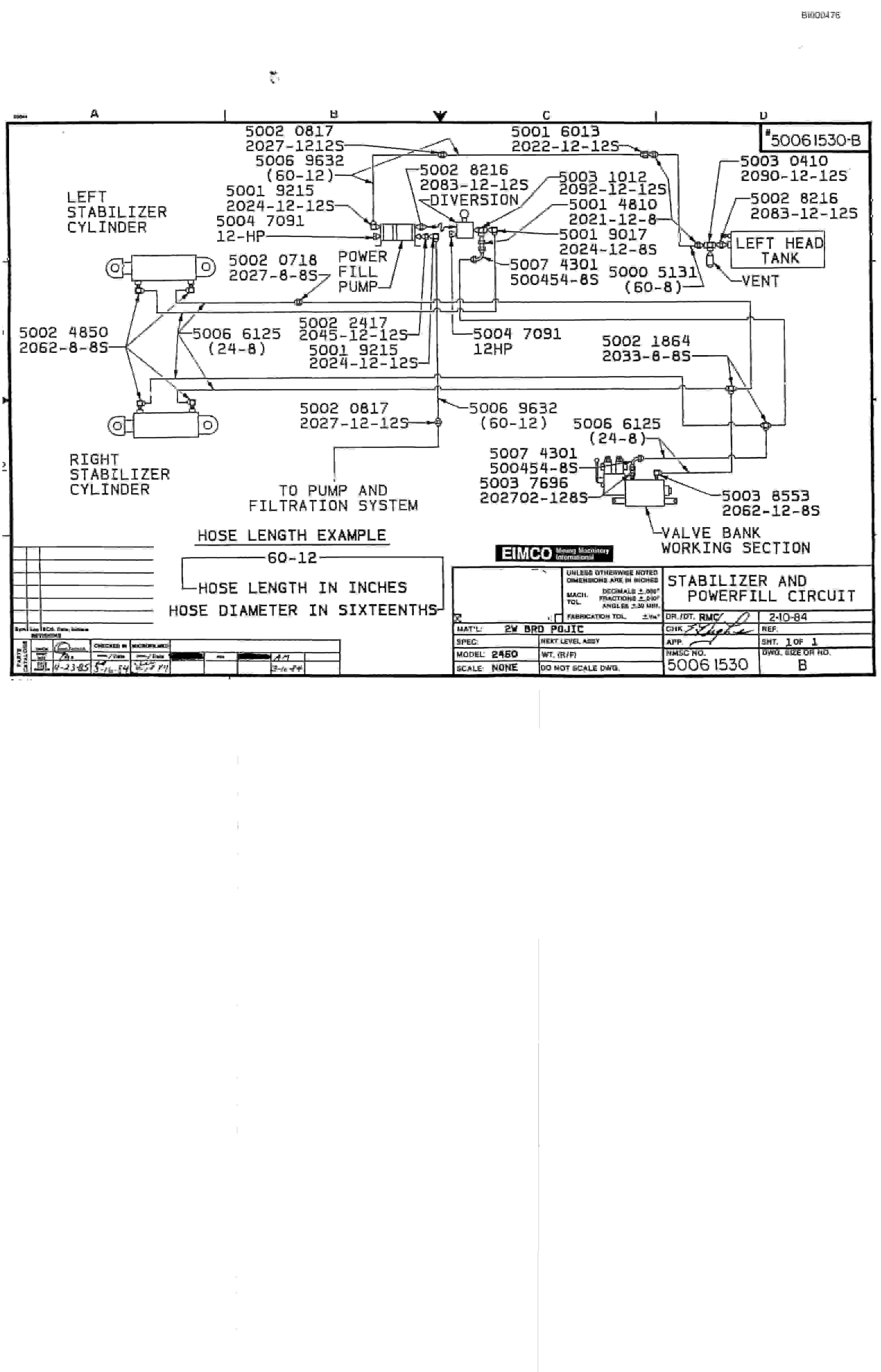 Bucyrus 2460-2 Drum Miner Parts Catalog BI000476-2