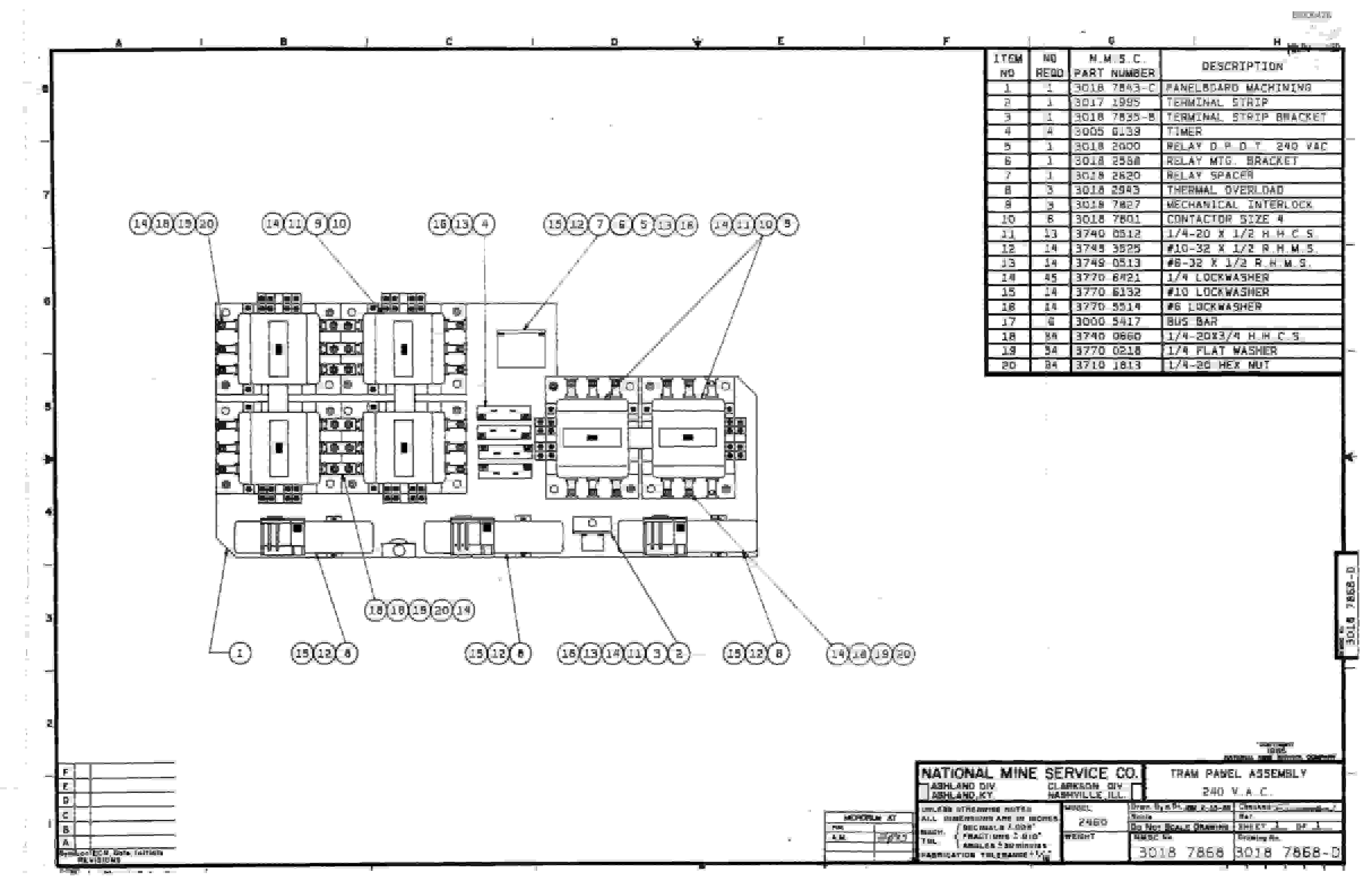 Bucyrus 2460-2 Drum Miner Parts Catalog BI000478-3