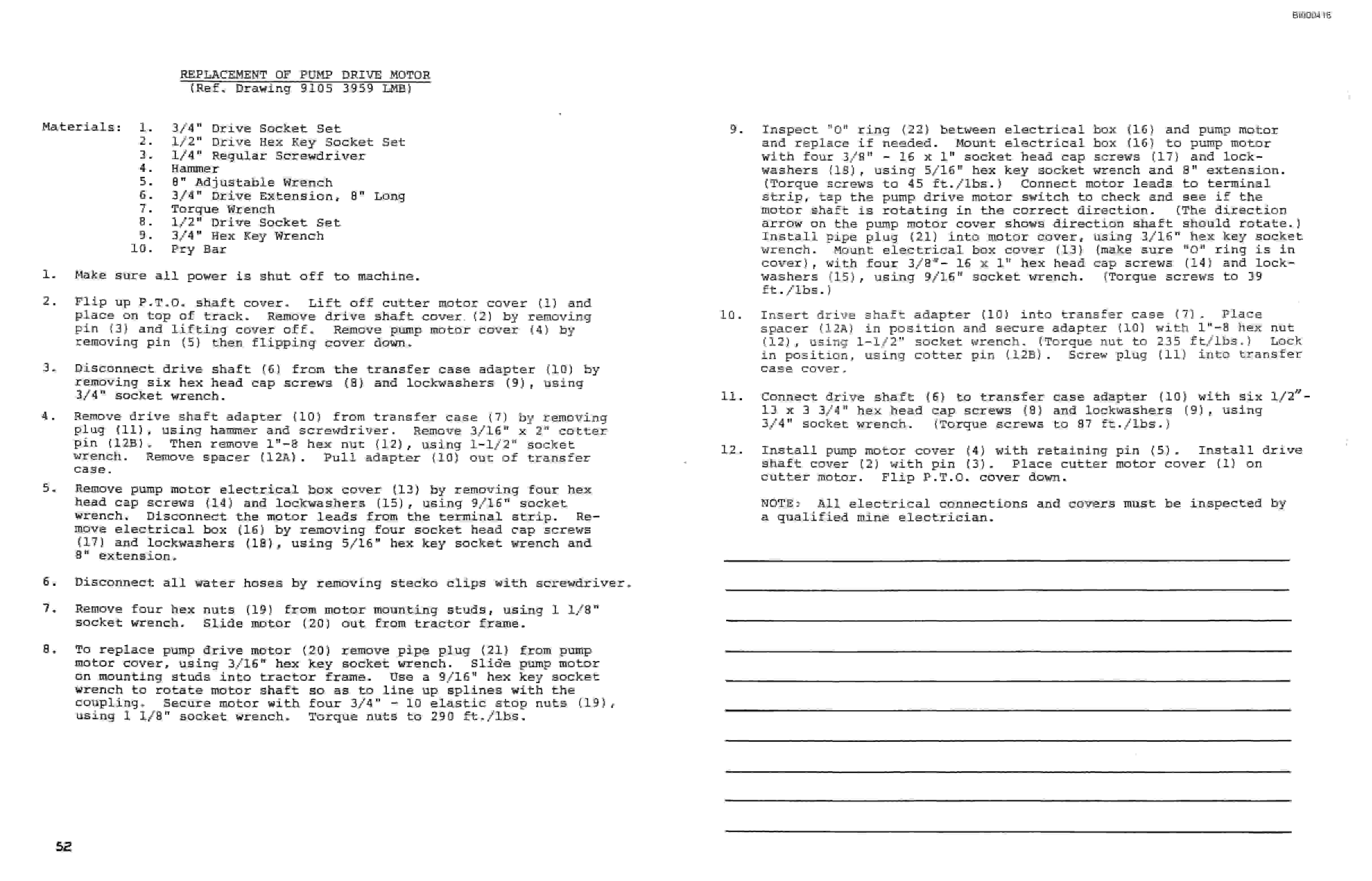 Bucyrus 2460-2 Marietta Drum Miner Technical Manual BI000416-2