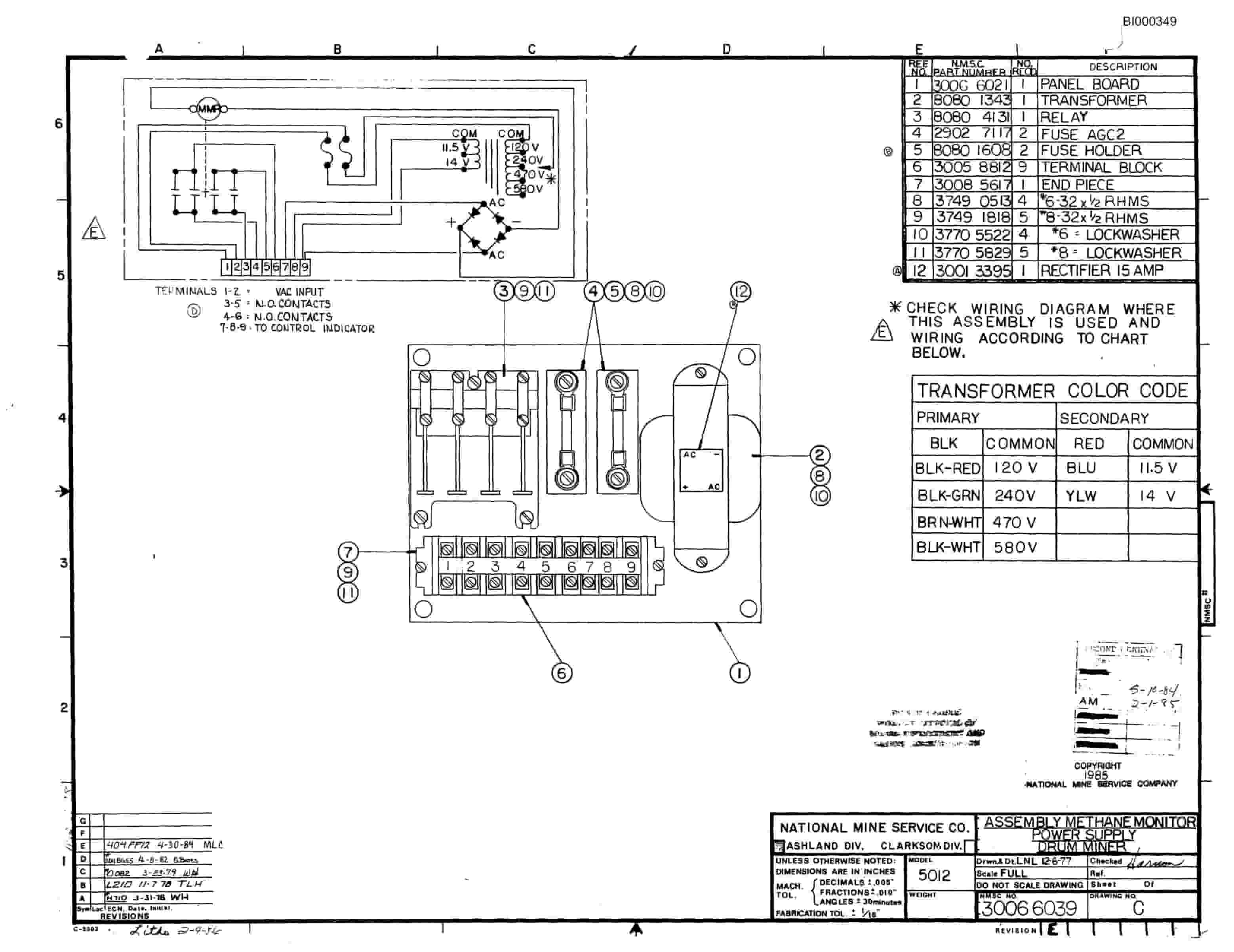 Bucyrus 2460-2 Miner Parts Catalog BI000349-3