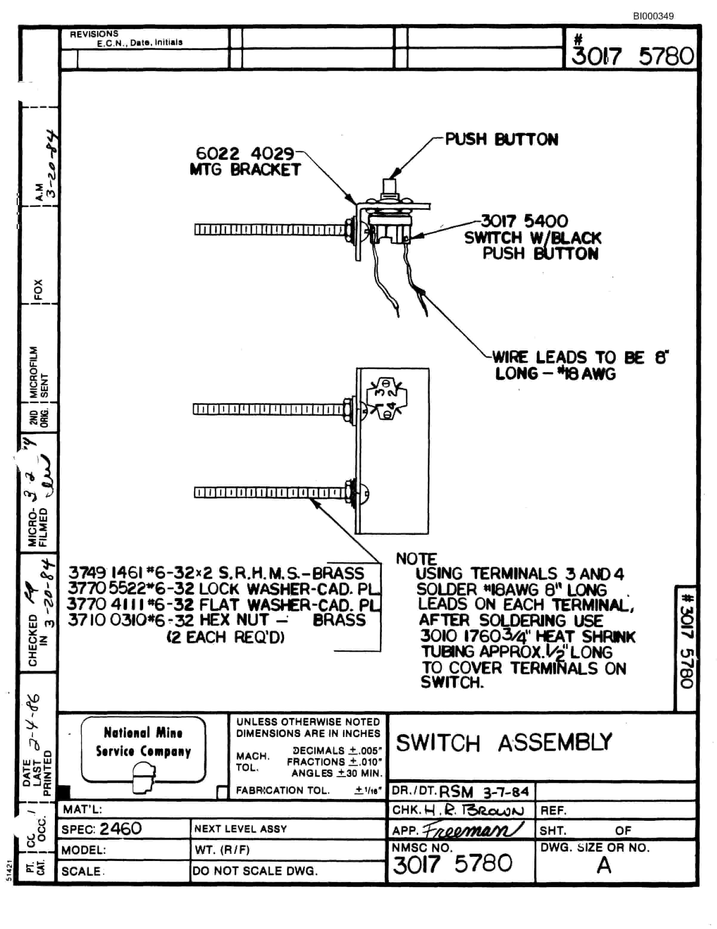 Bucyrus 2460-2 Miner Parts Catalog BI000349-4