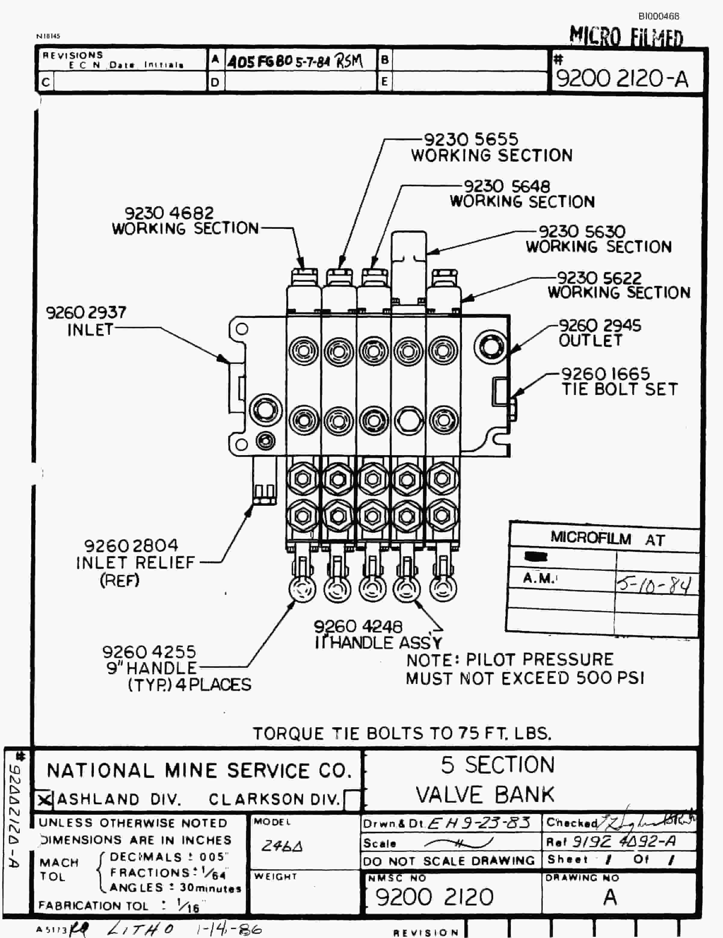 Bucyrus 2460-2 Miner Parts Catalog BI000468-2
