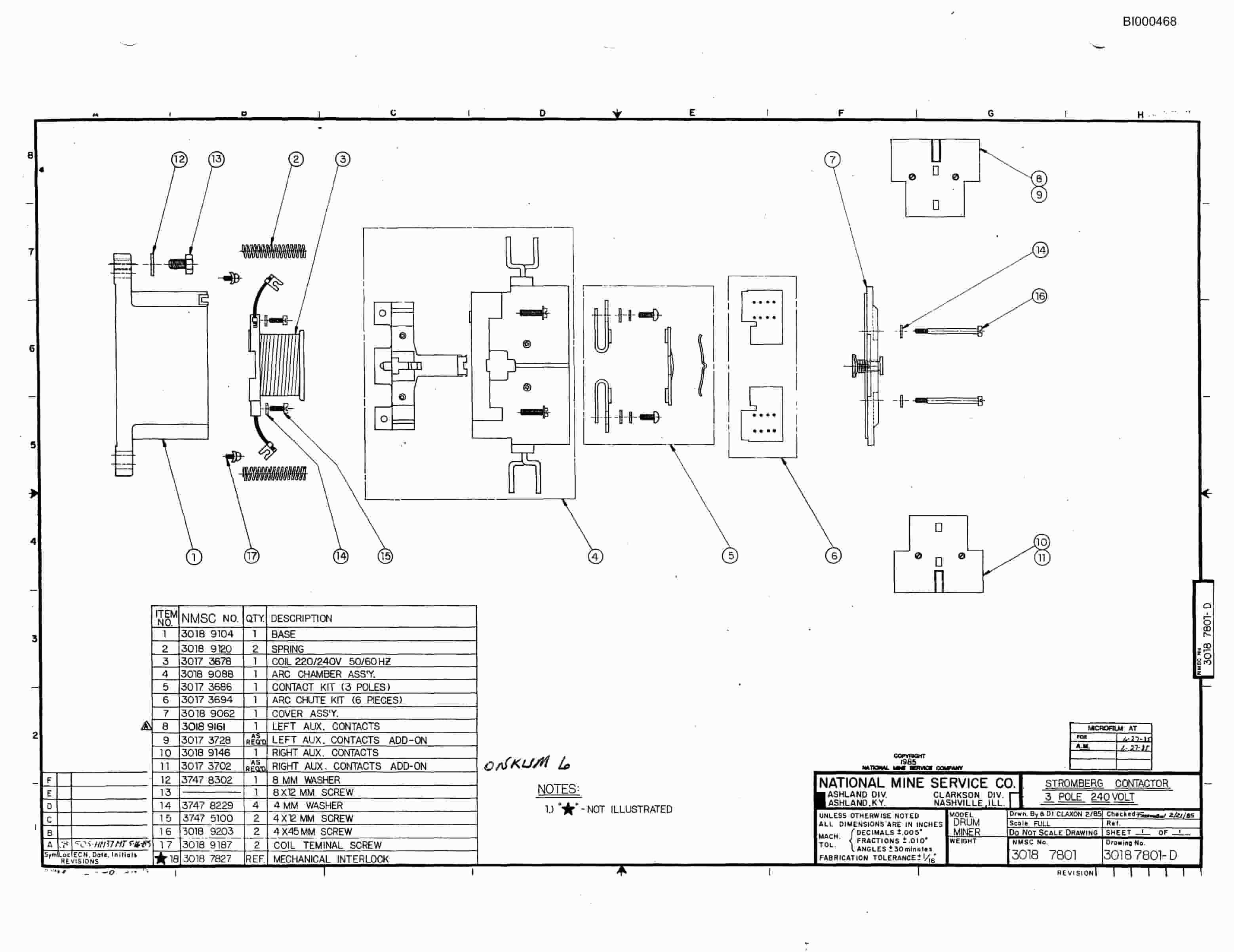 Bucyrus 2460-2 Miner Parts Catalog BI000468-3