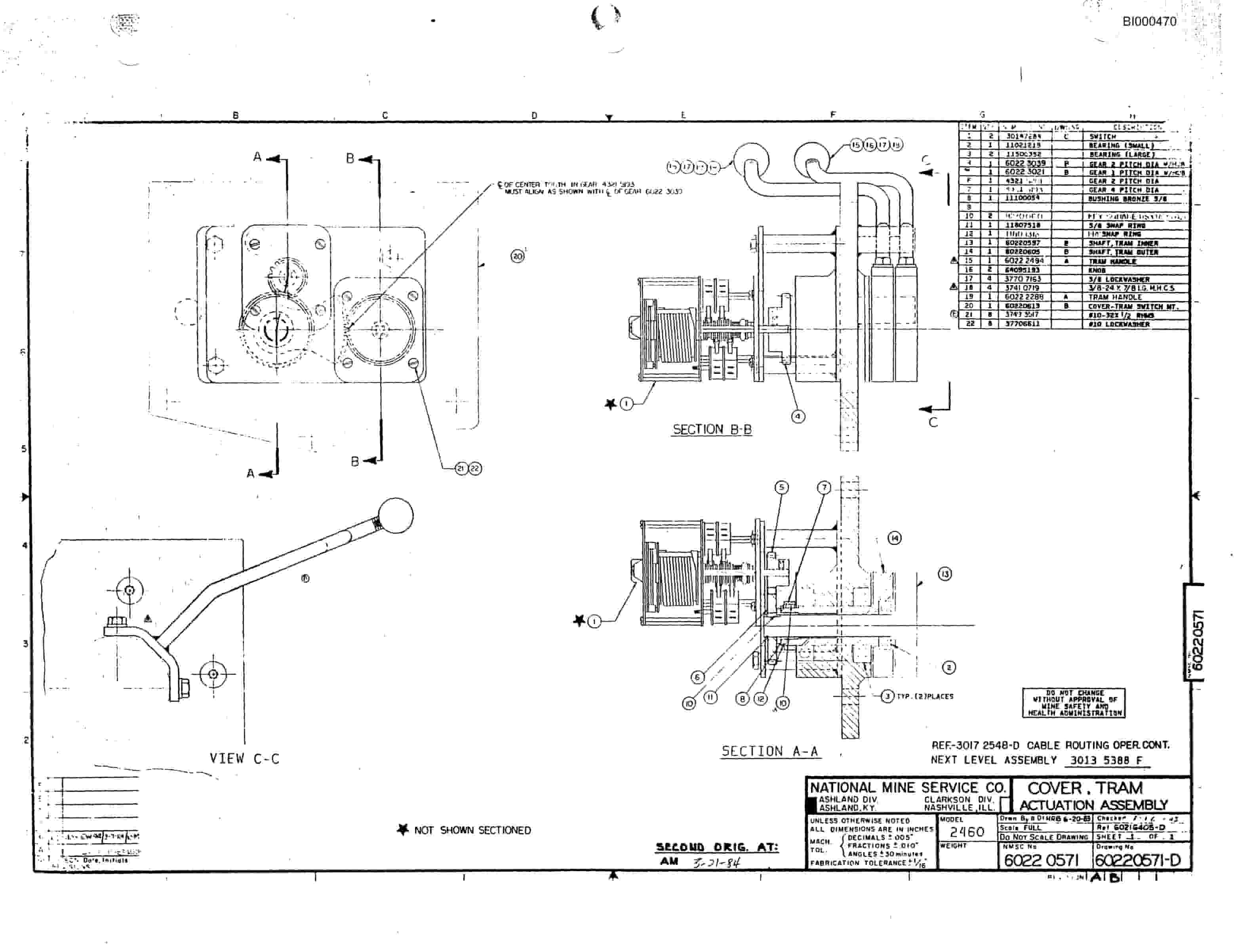 Bucyrus 2460-2 Miner Parts Catalog BI000470-5