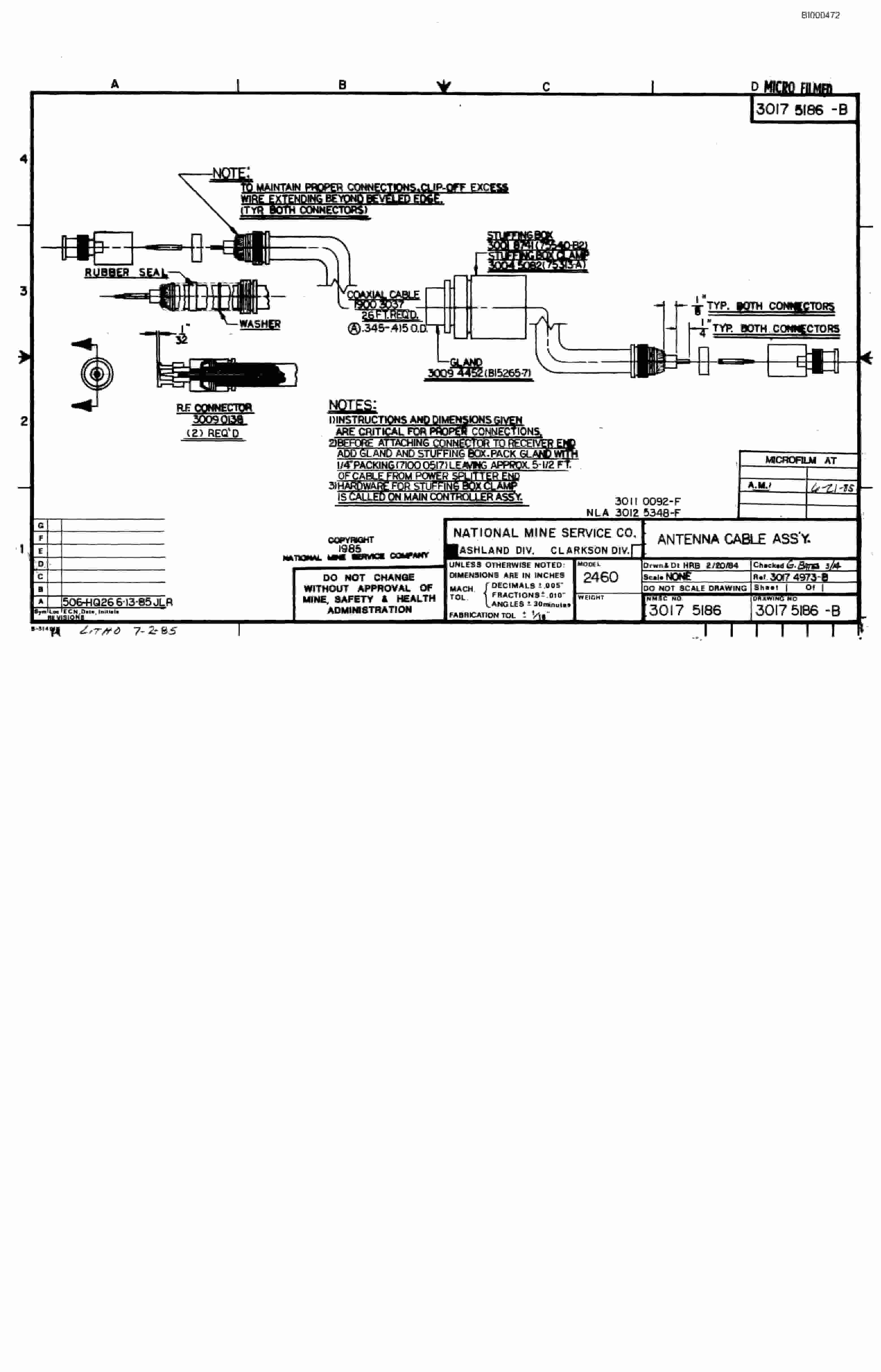 Bucyrus 2460-2 Miner Parts Catalog BI000472-5