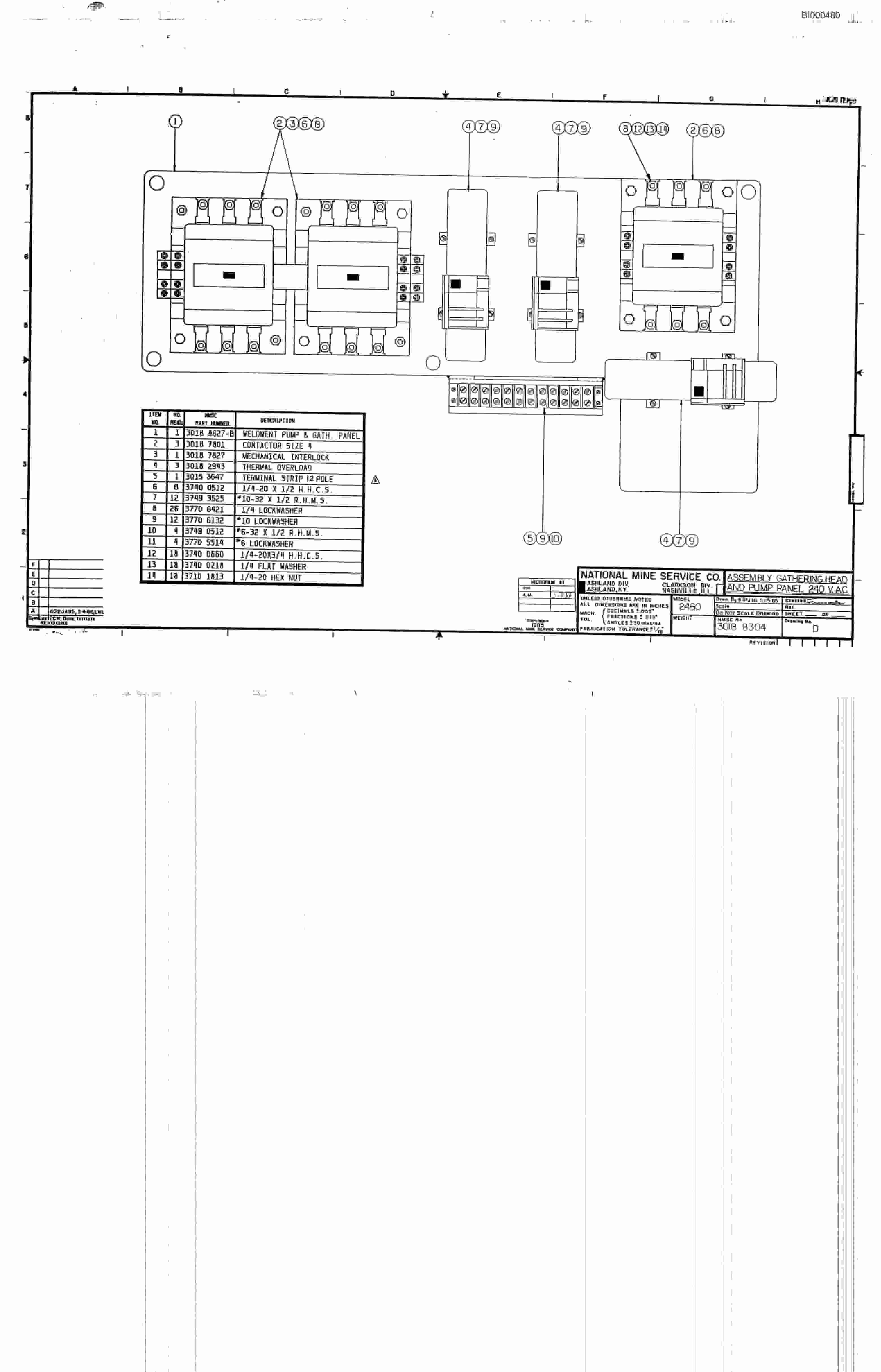 Bucyrus 2460-2 Miner Parts Catalog BI000480-3