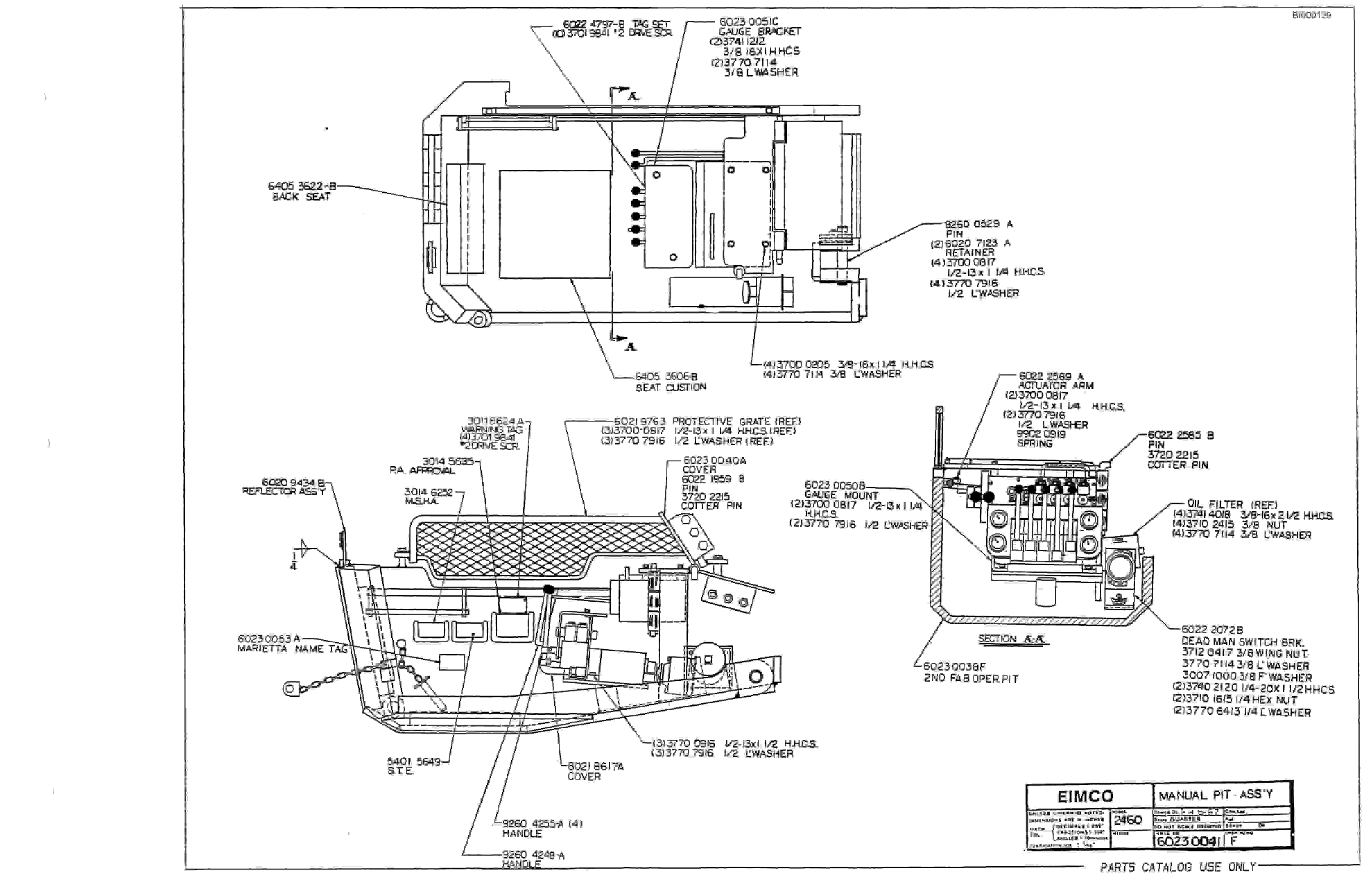 Bucyrus 2460-3 Drum Miner Parts Catalog BI000129-3