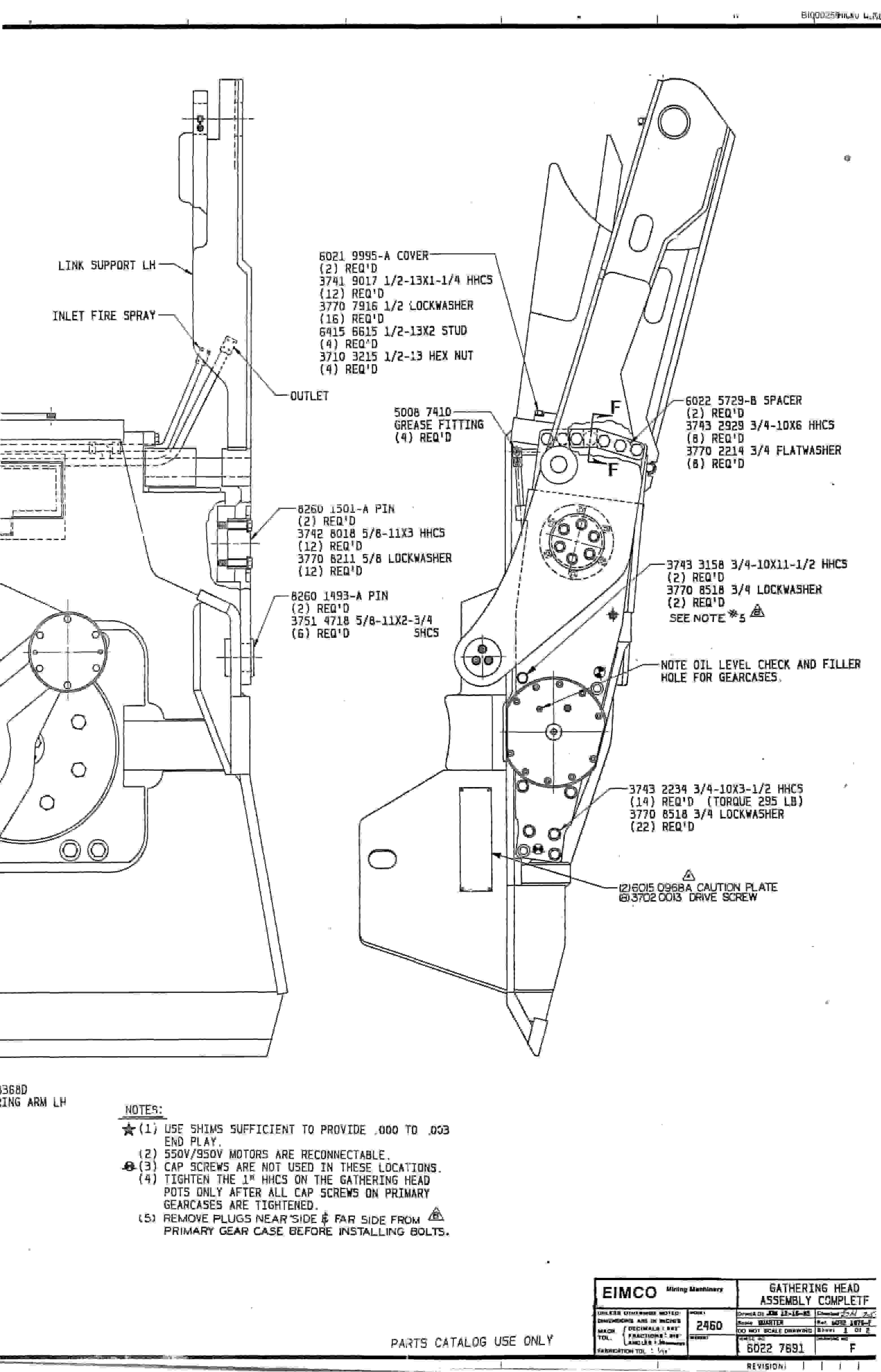 Bucyrus 2460-3 Drum Miner Parts Catalog BI000255-4