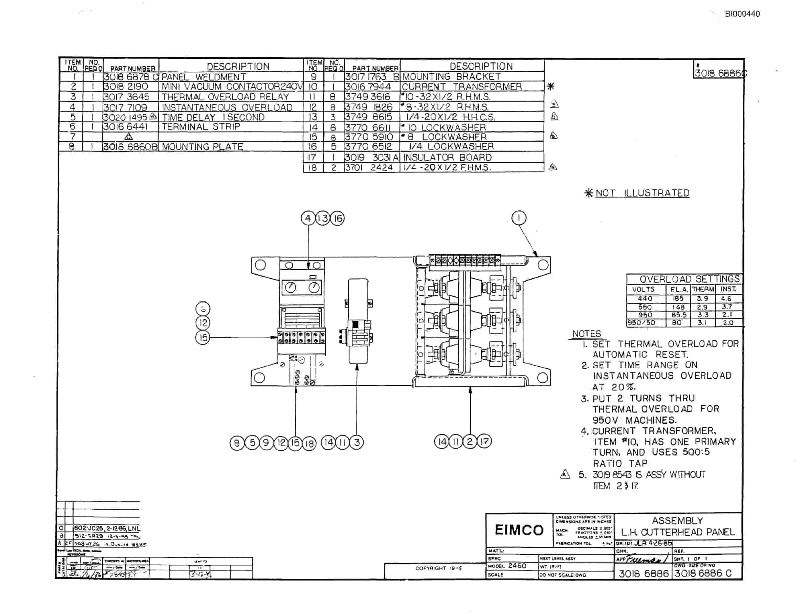 Bucyrus 2460-3 Drum Miner Parts Catalog BI000440-4