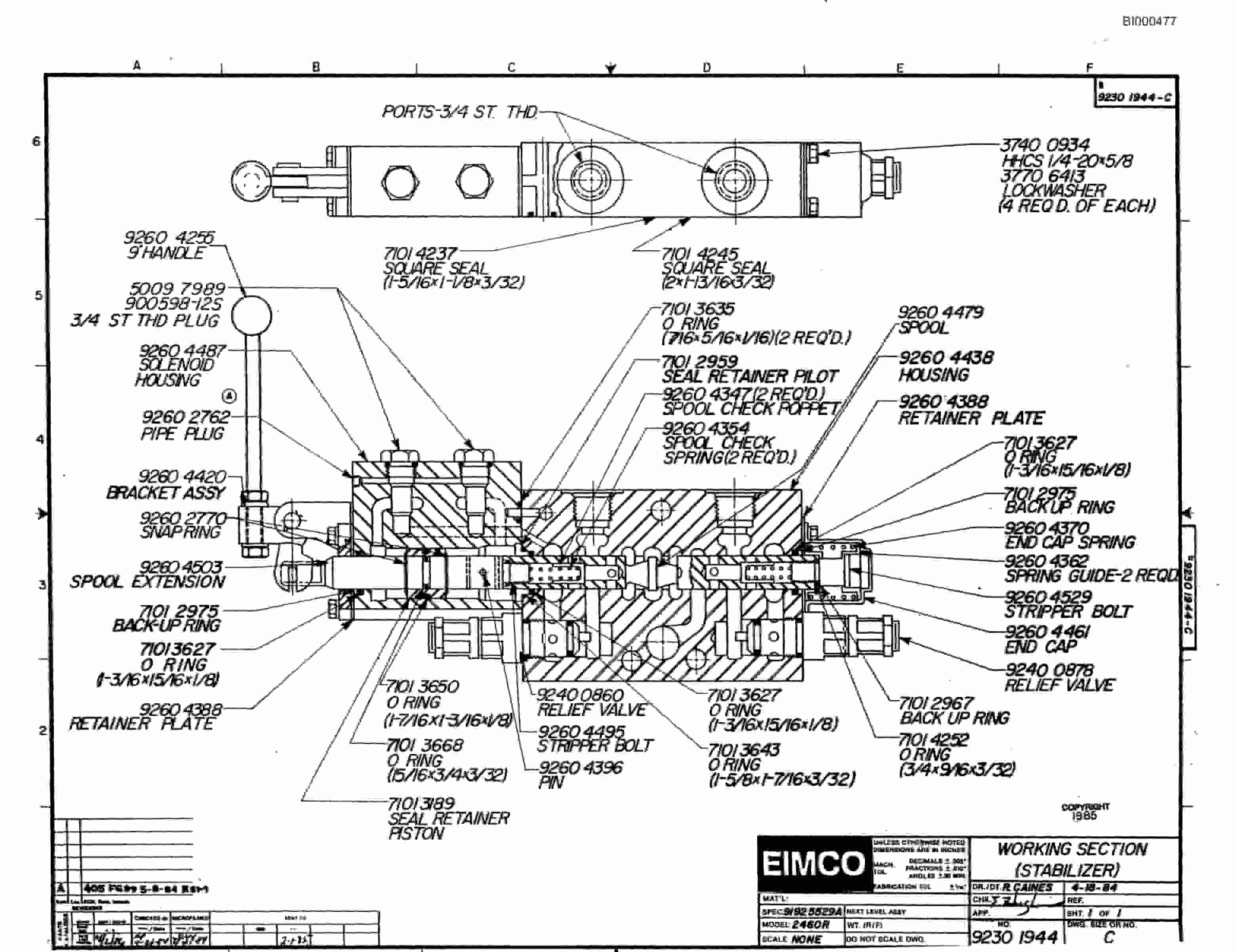 Bucyrus 2460-3 Drum Miner Parts Catalog BI000477-2