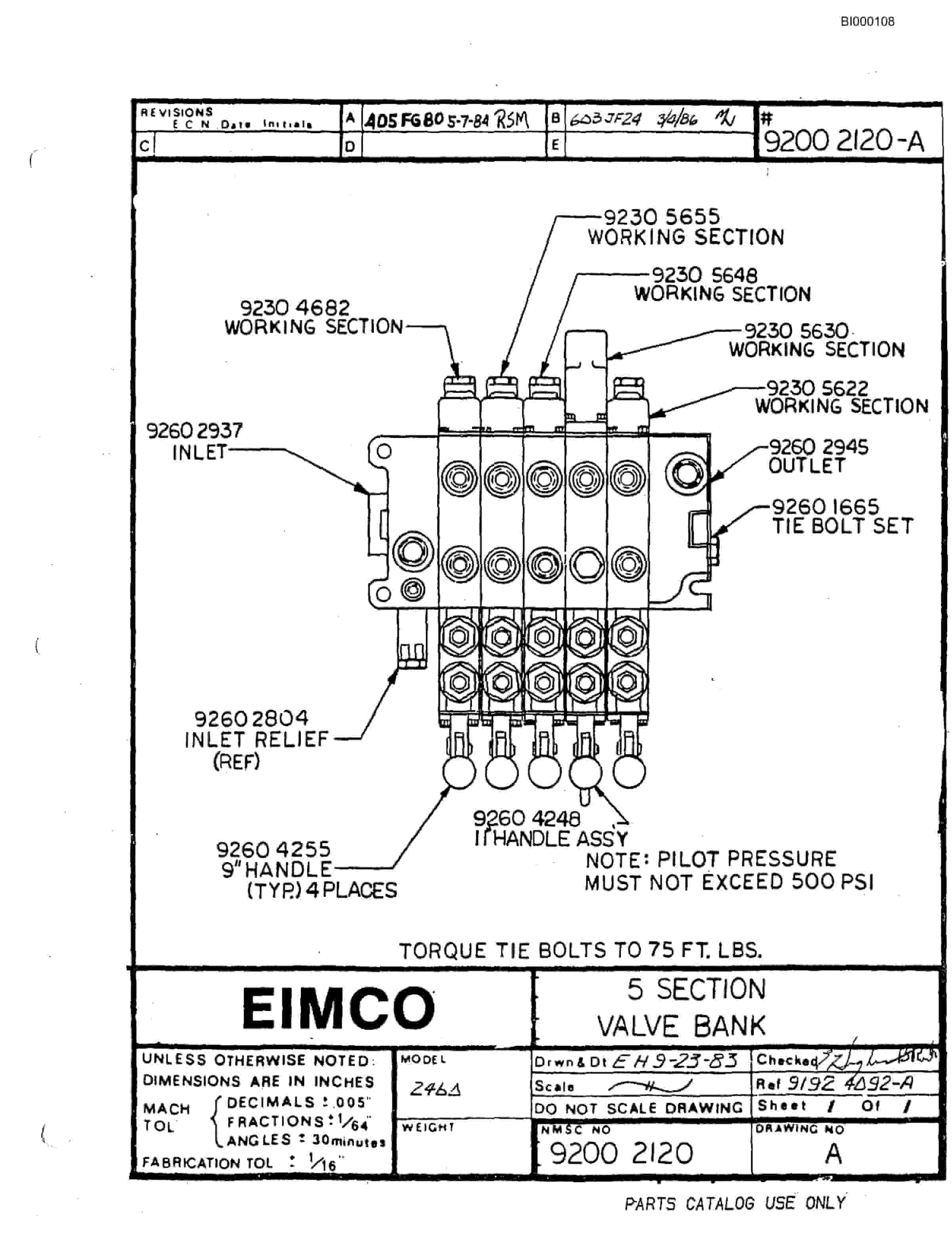 Bucyrus 2460-3 Miner Parts Catalog BI000108-2