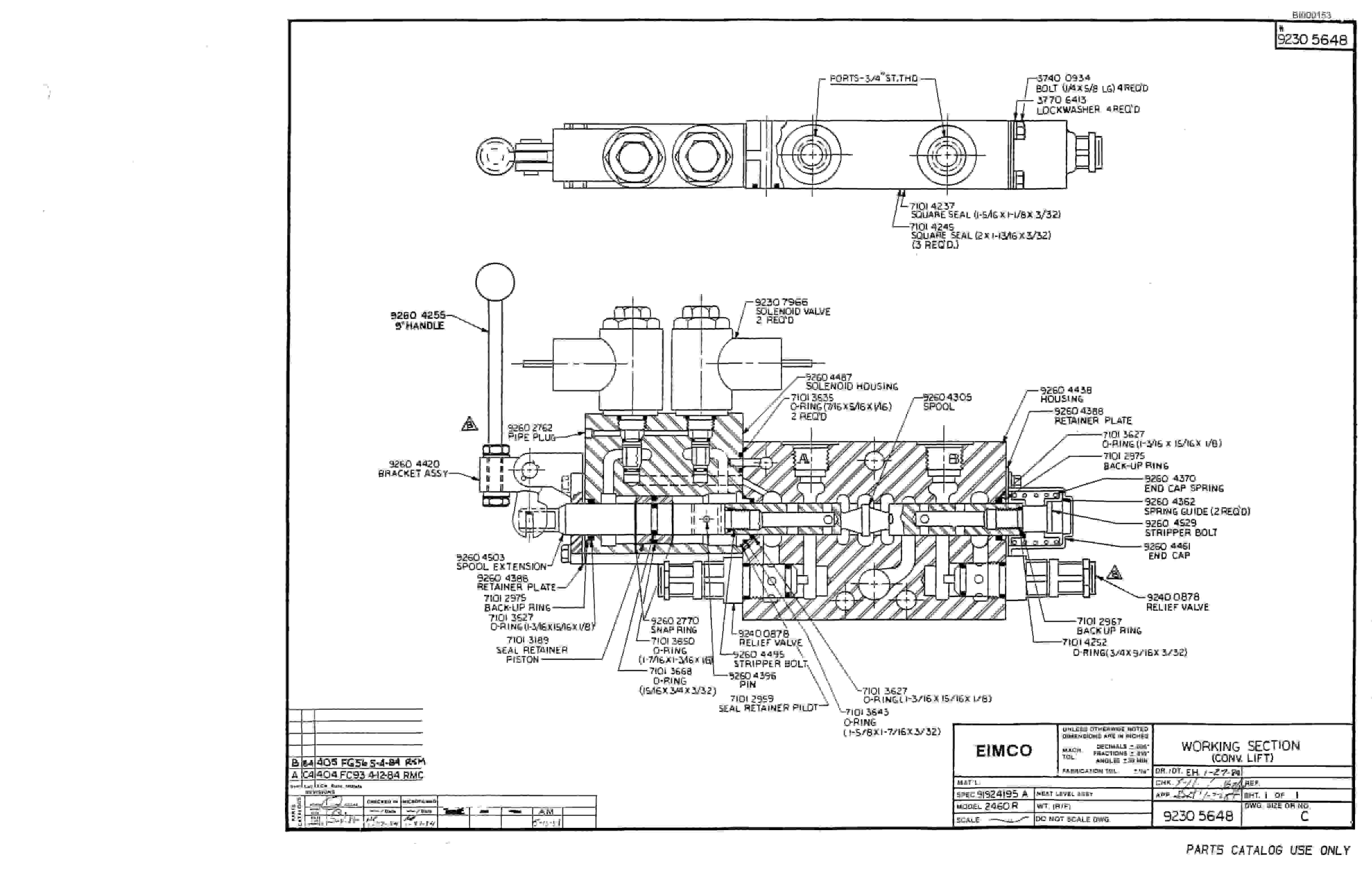 Bucyrus 2460-3 Miner Parts Catalog BI000153-2