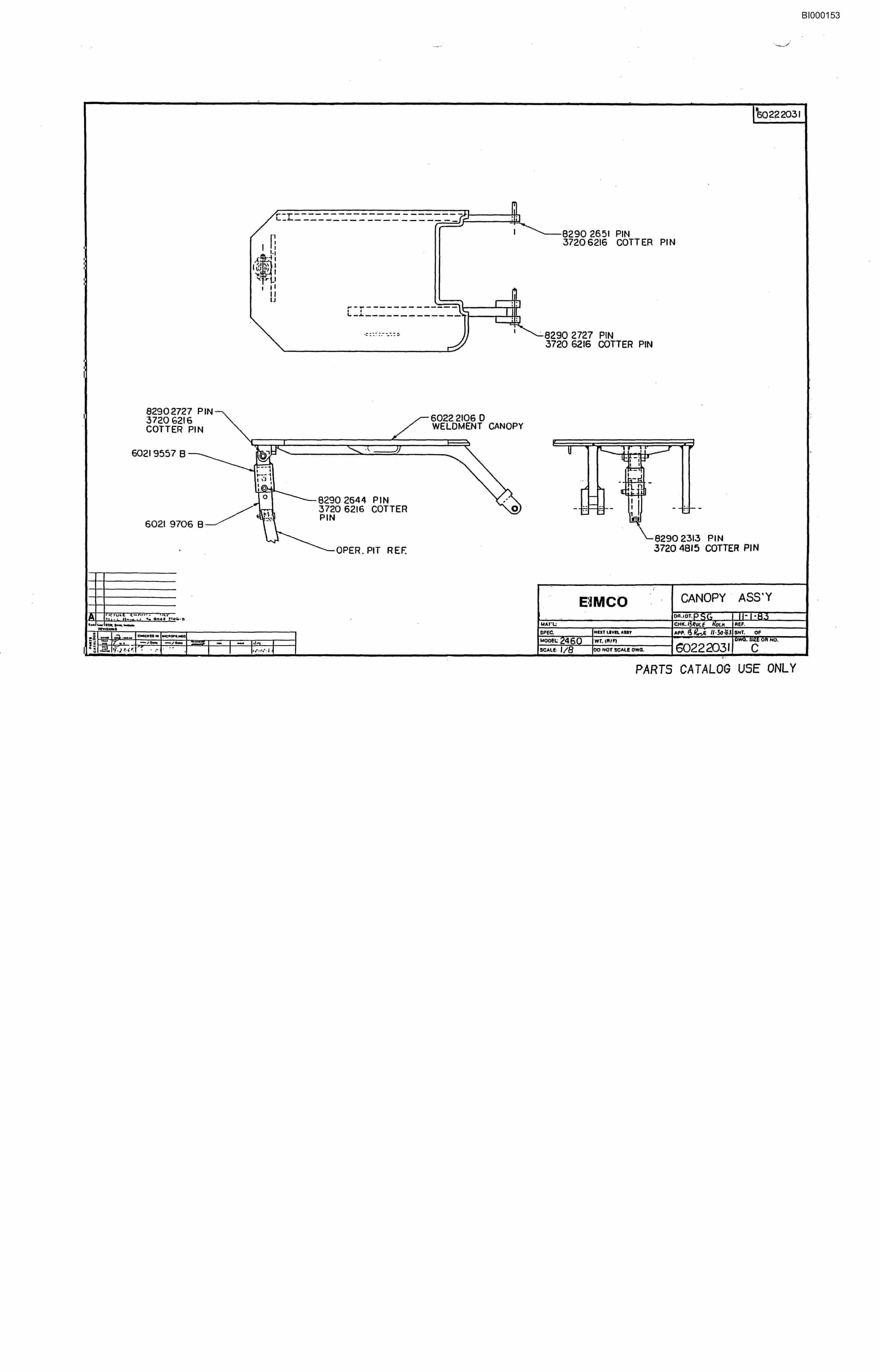 Bucyrus 2460-3 Miner Parts Catalog BI000153-3