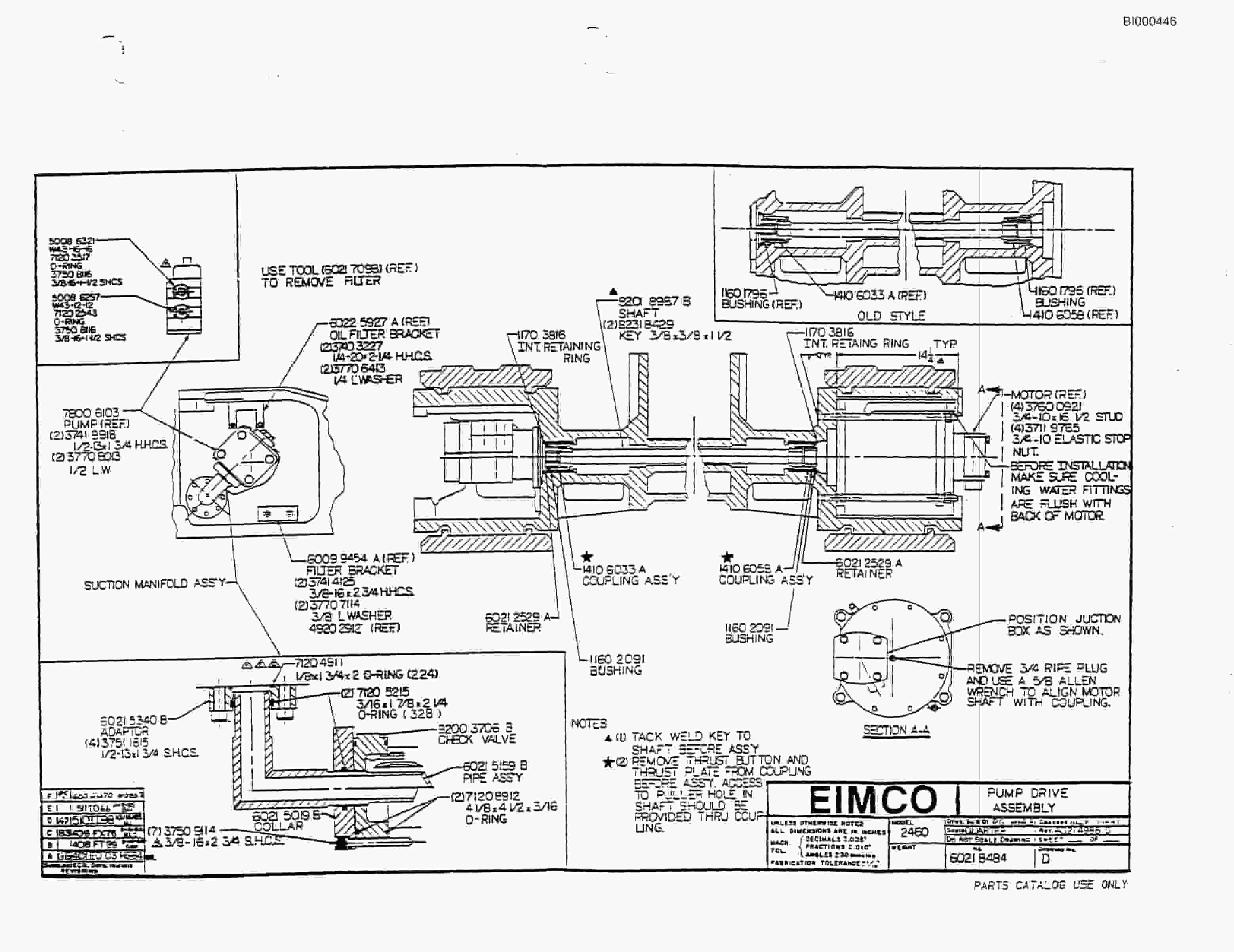 Bucyrus 2460-3 Miner Parts Catalog BI000446-3