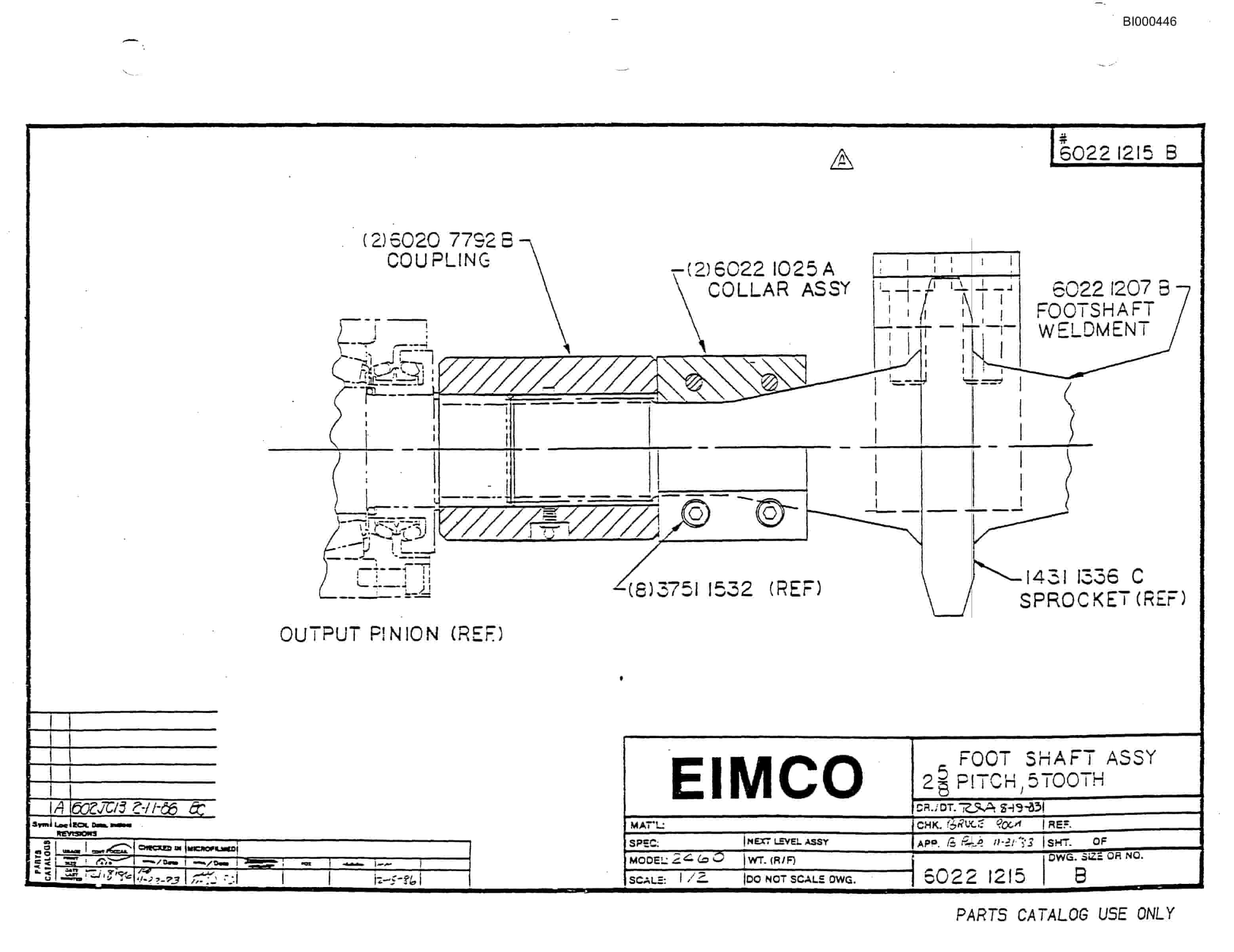 Bucyrus 2460-3 Miner Parts Catalog BI000446-5