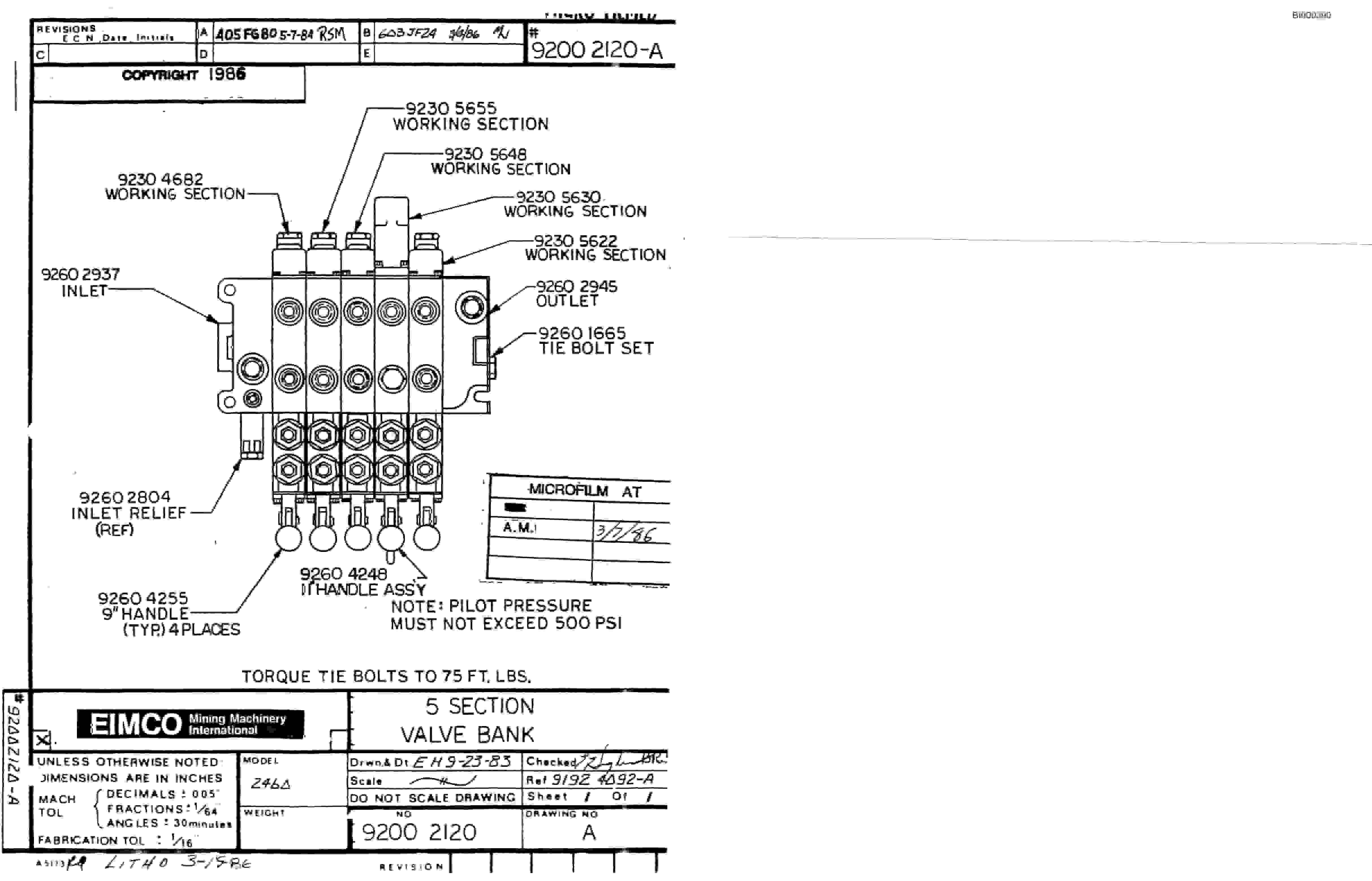 Bucyrus 2460-4 Drum Miner Parts Catalog BI000390-2