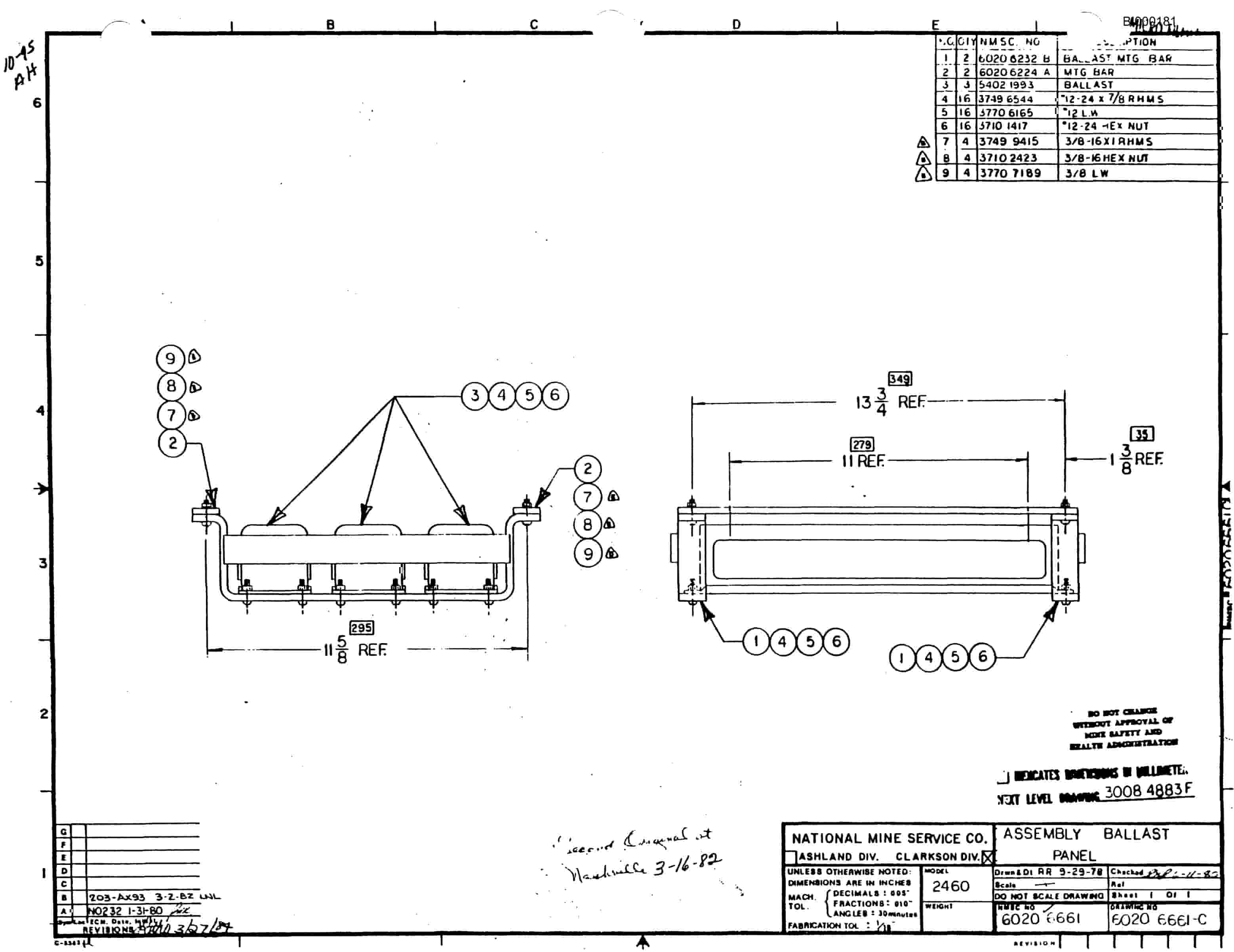 Bucyrus 2460 Drum Miner Parts Catalog BI000181-3