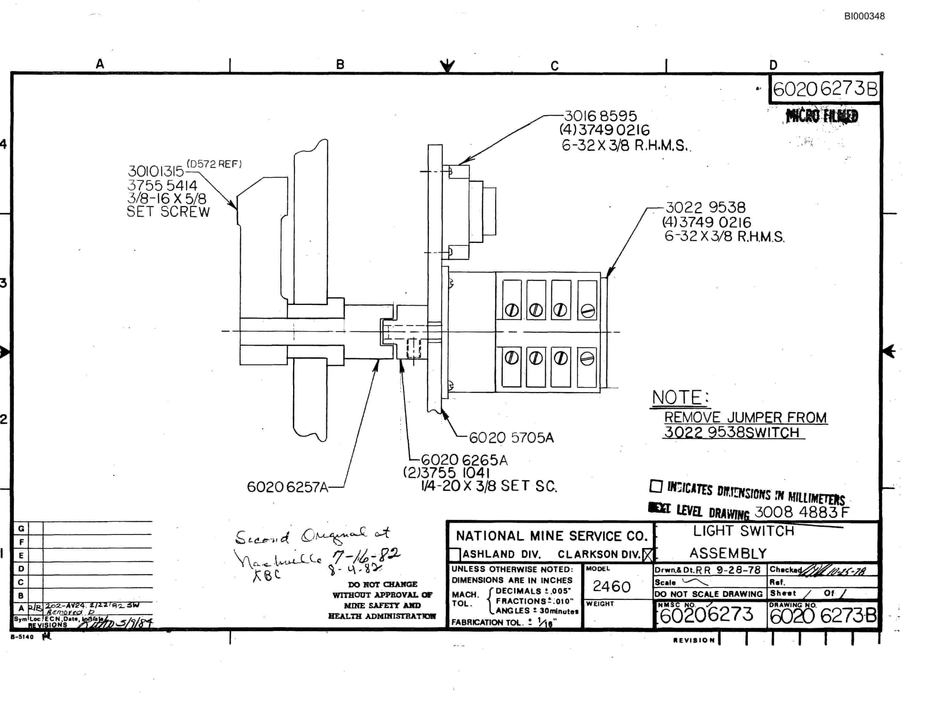 Bucyrus 2460 Drum Miner Parts Catalog BI000348-3