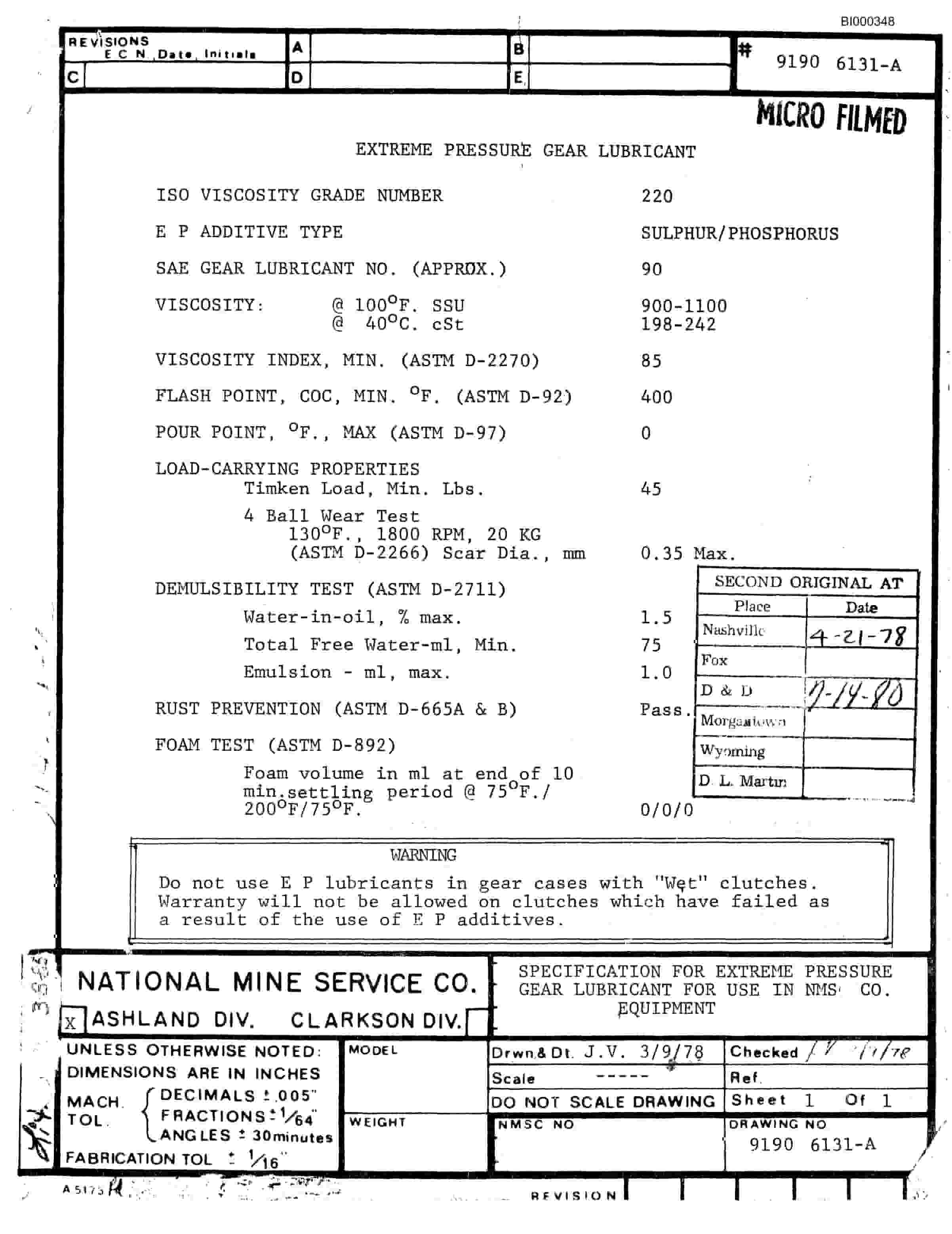 Bucyrus 2460 Drum Miner Parts Catalog BI000348-5