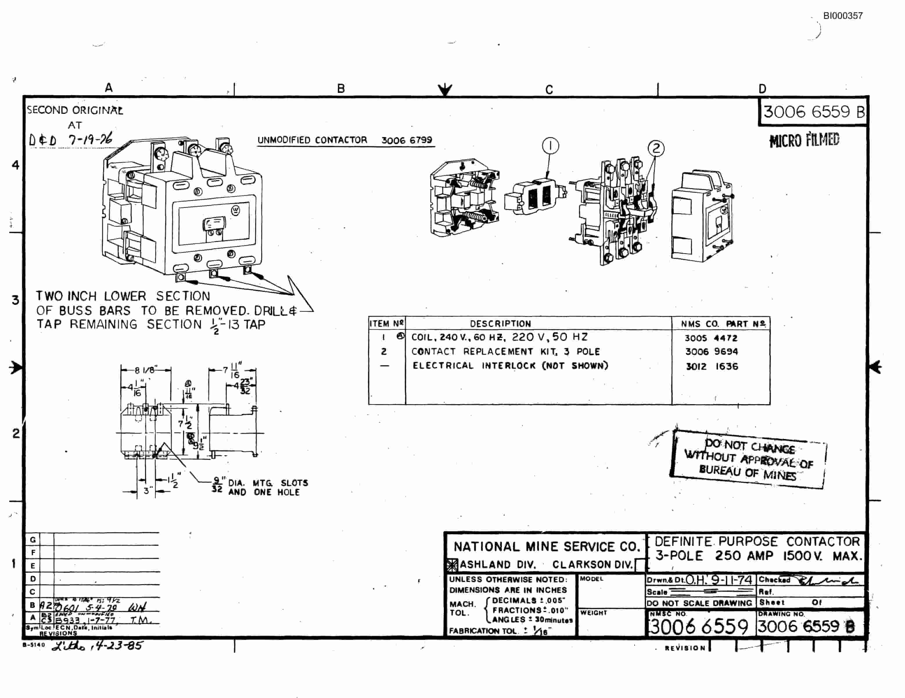 Bucyrus 2460 Drum Miner Parts Catalog BI000357-4