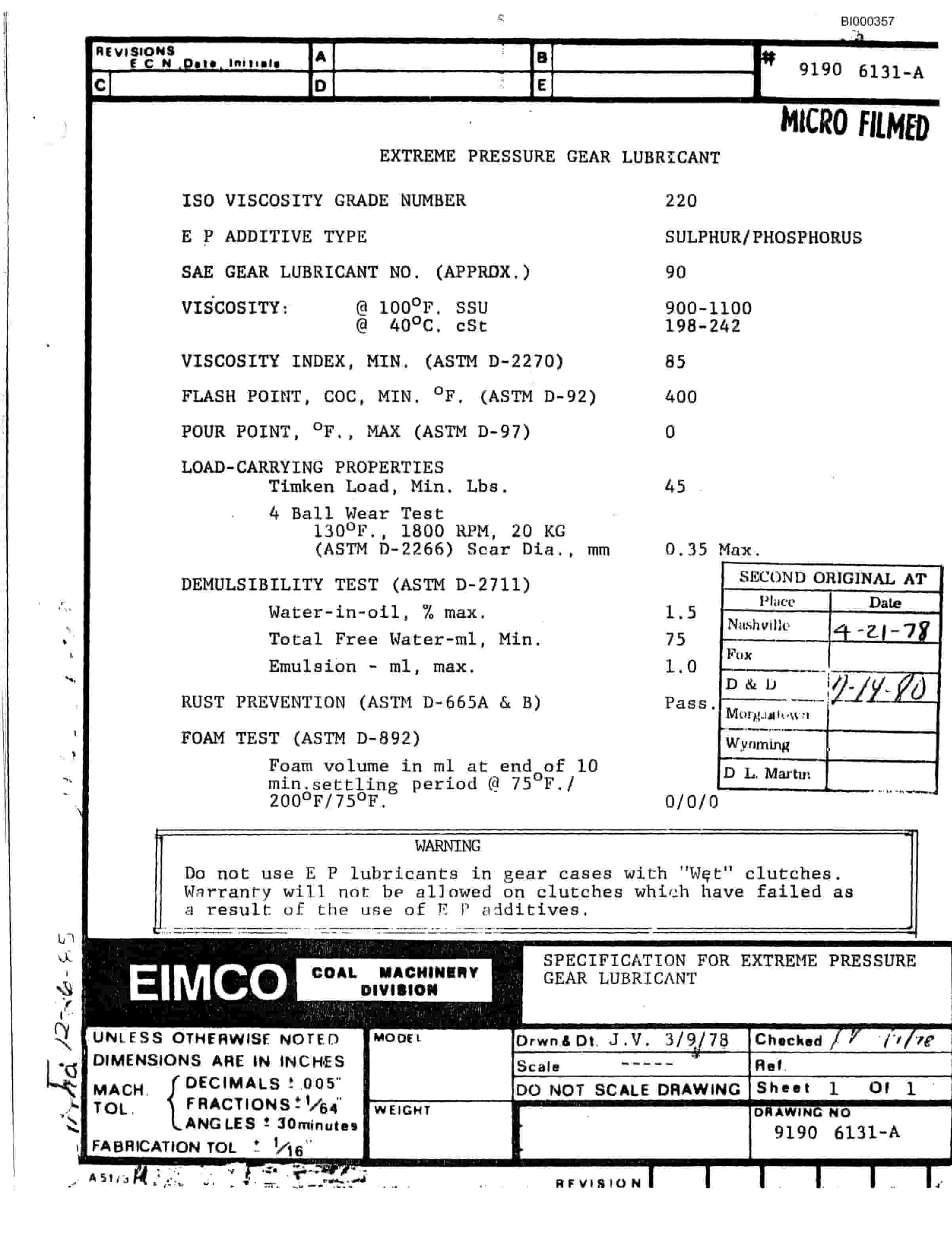 Bucyrus 2460 Drum Miner Parts Catalog BI000357-5