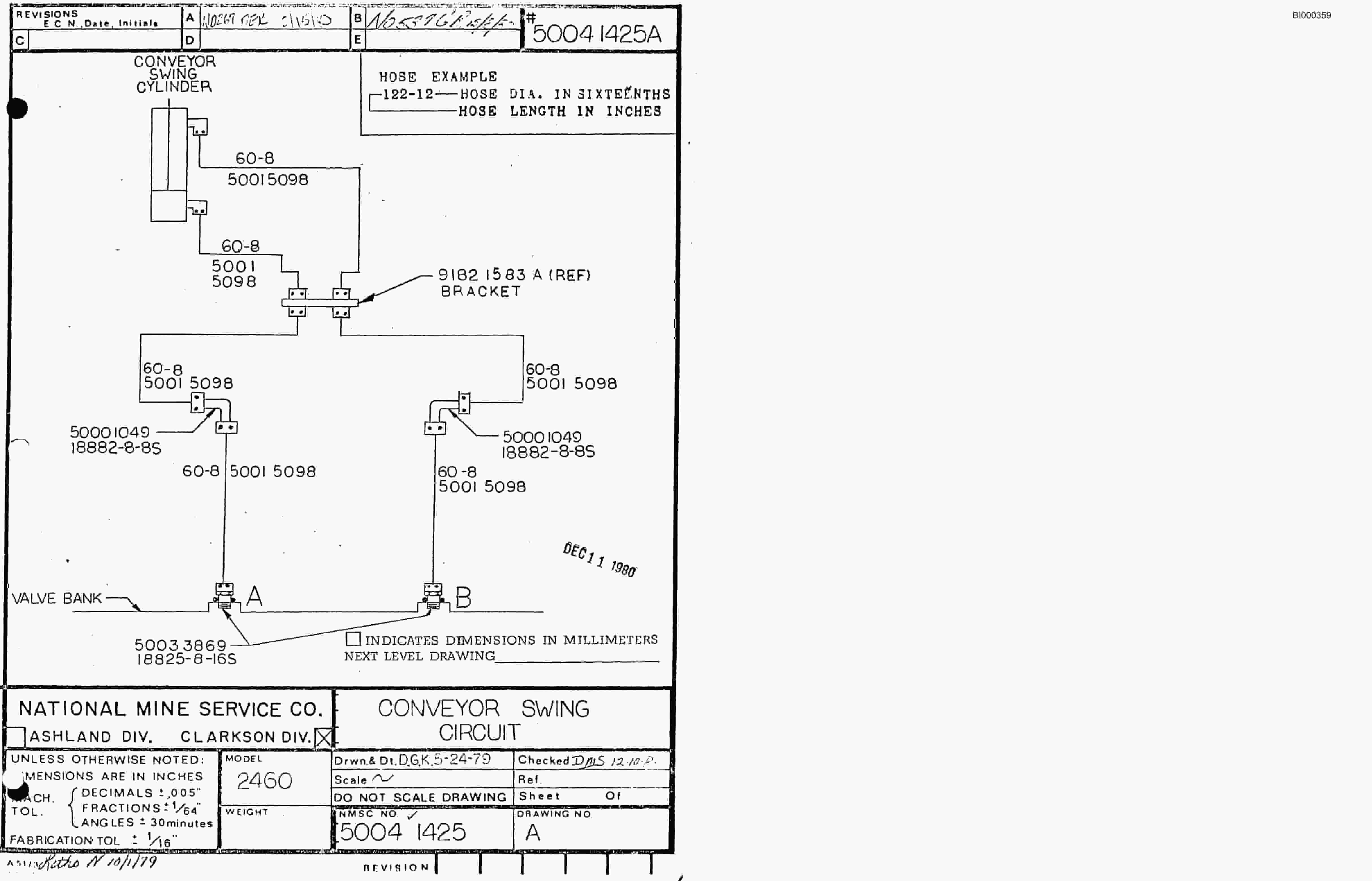 Bucyrus 2460 Drum Miner Parts Catalog BI000359-2