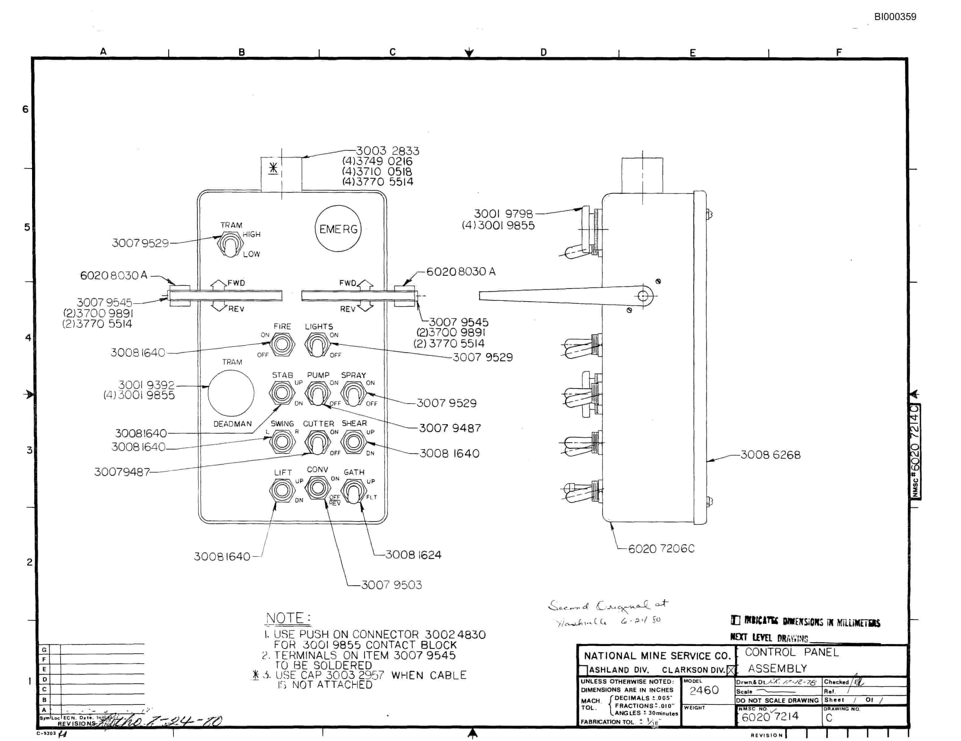 Bucyrus 2460 Drum Miner Parts Catalog BI000359-4