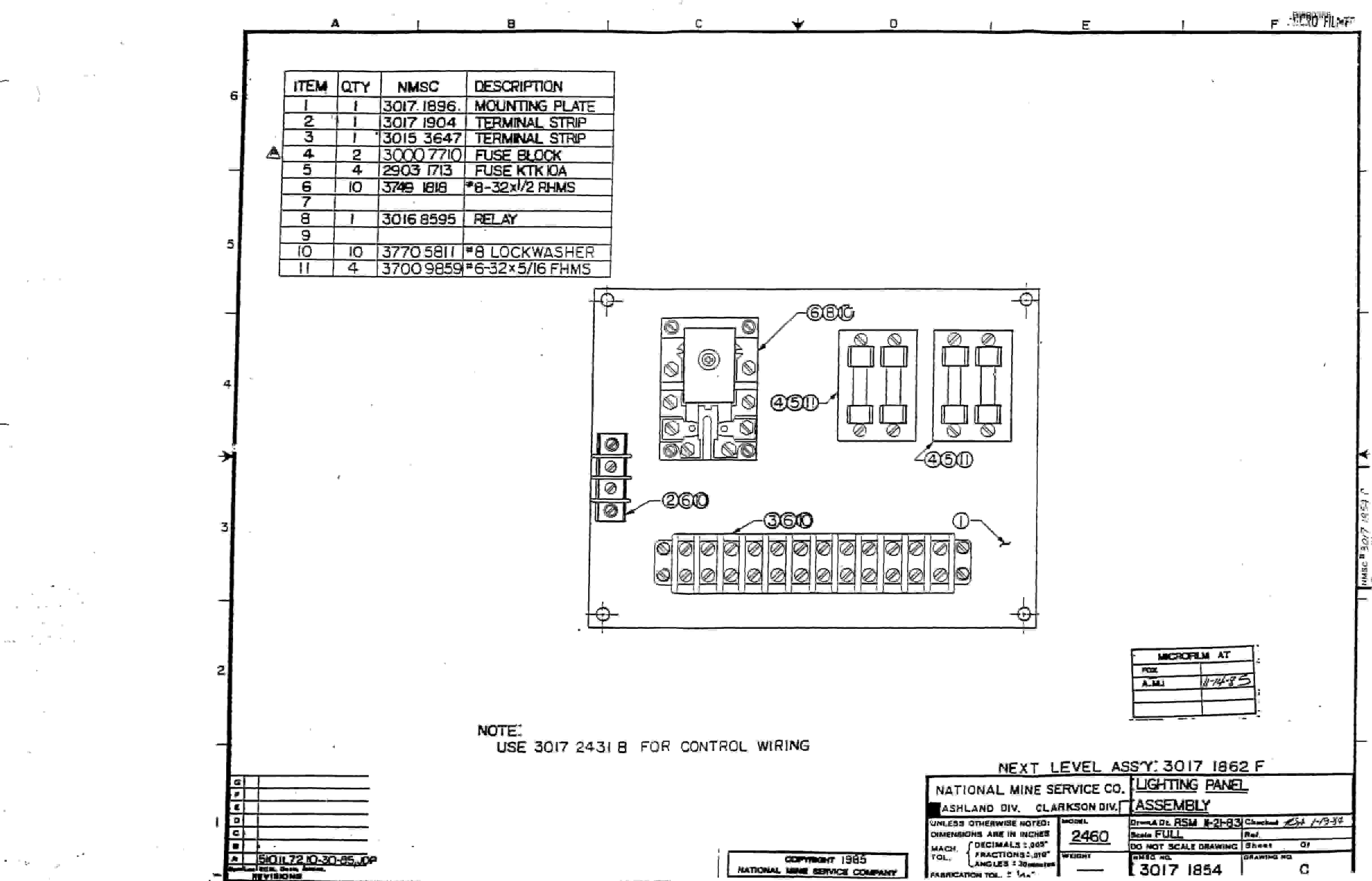Bucyrus 2460 Drum Miner Parts Catalog BI000388-5