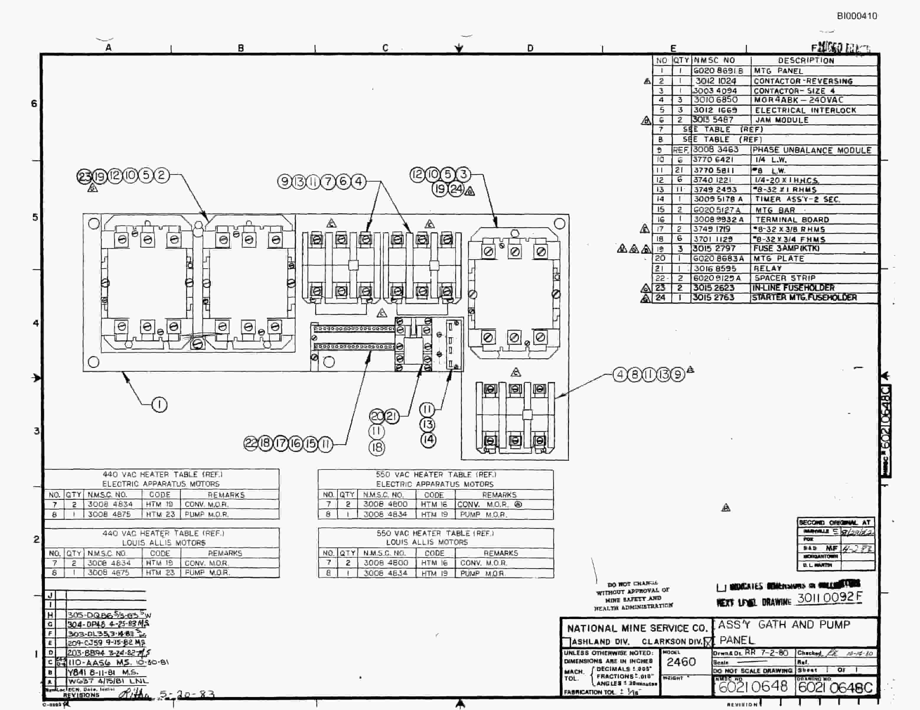 Bucyrus 2460 Drum Miner Parts Catalog BI000410-3