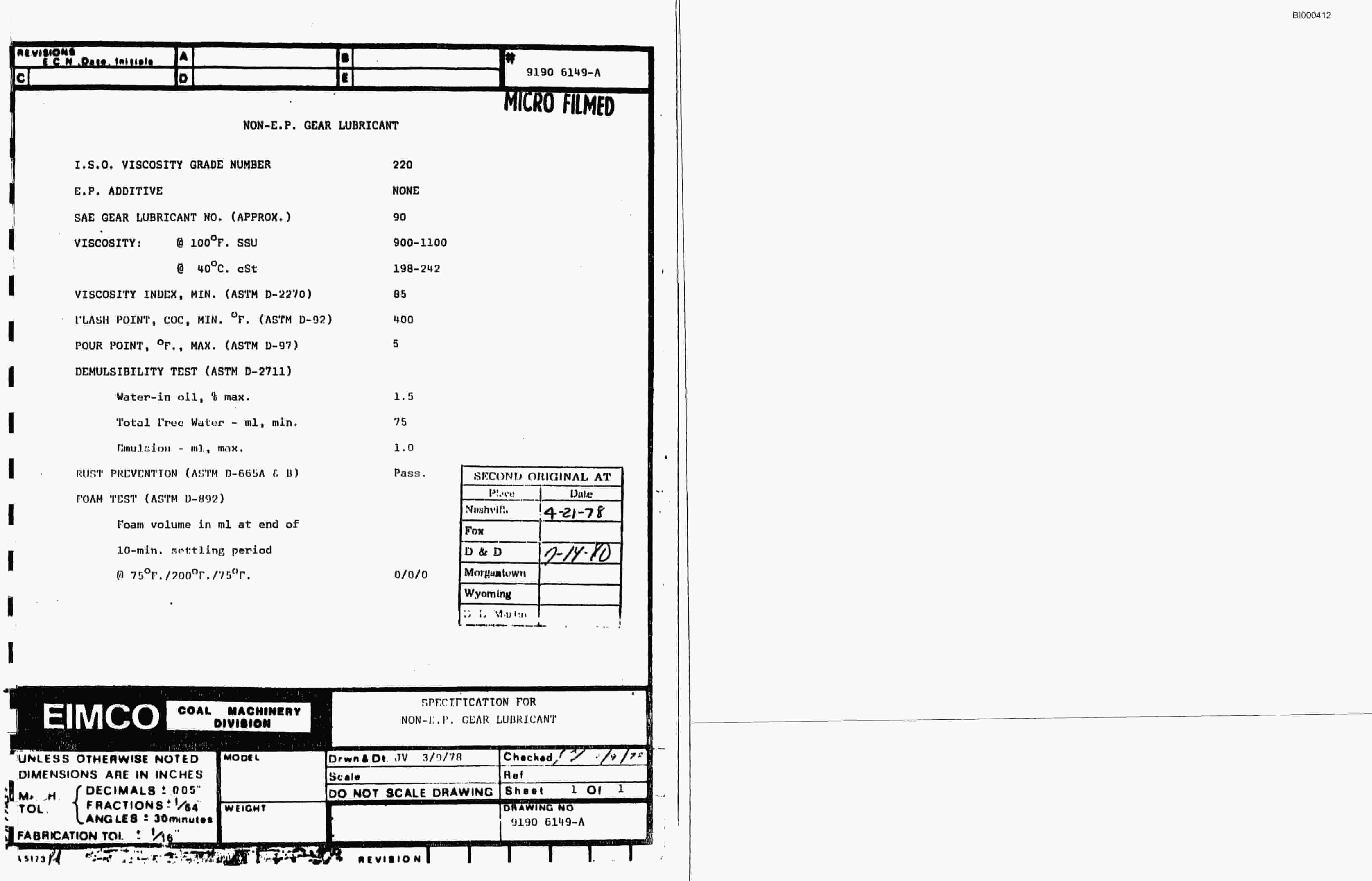 Bucyrus 2460 Drum Miner Parts Catalog BI000412-5
