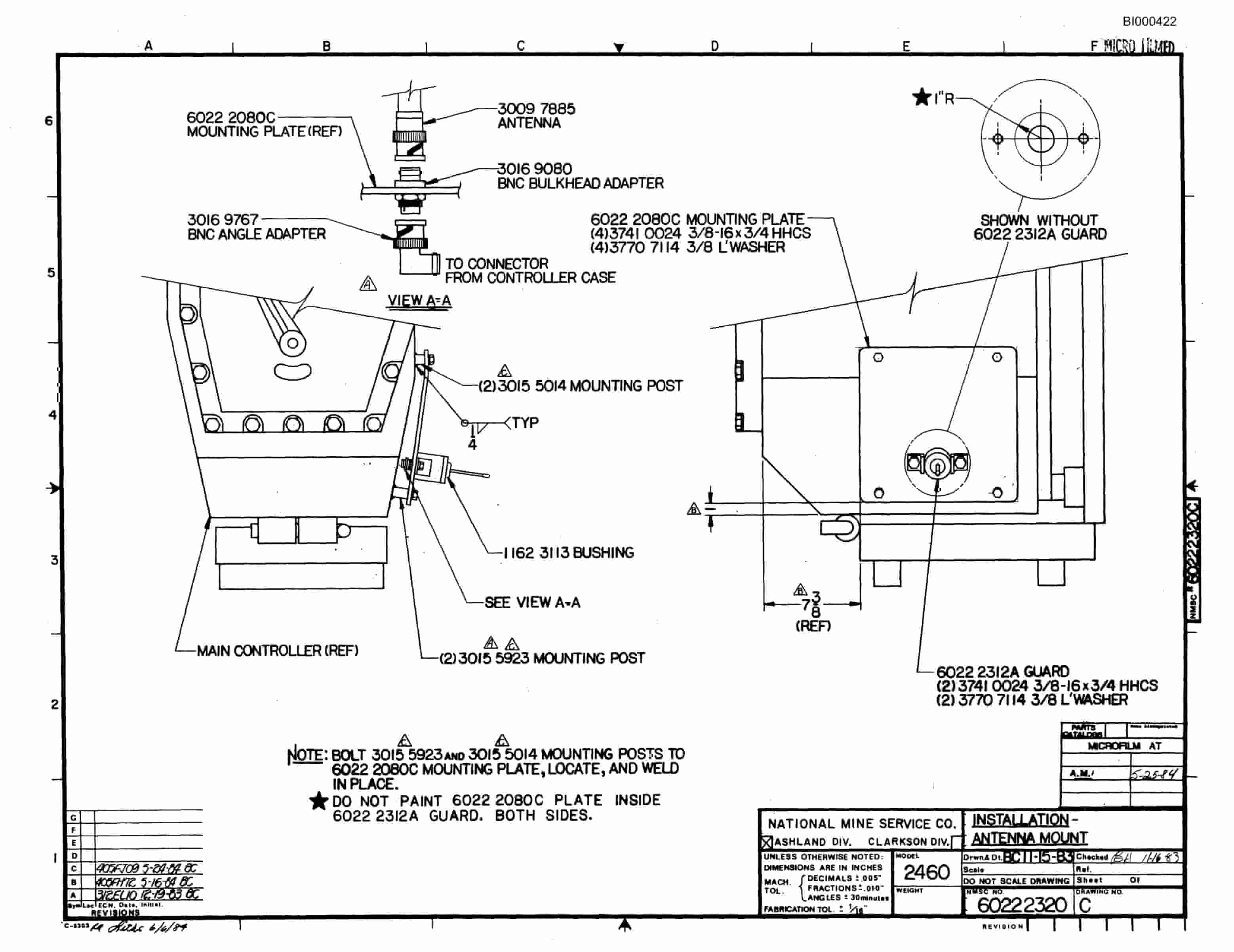 Bucyrus 2460 Drum Miner Parts Catalog BI000422-5