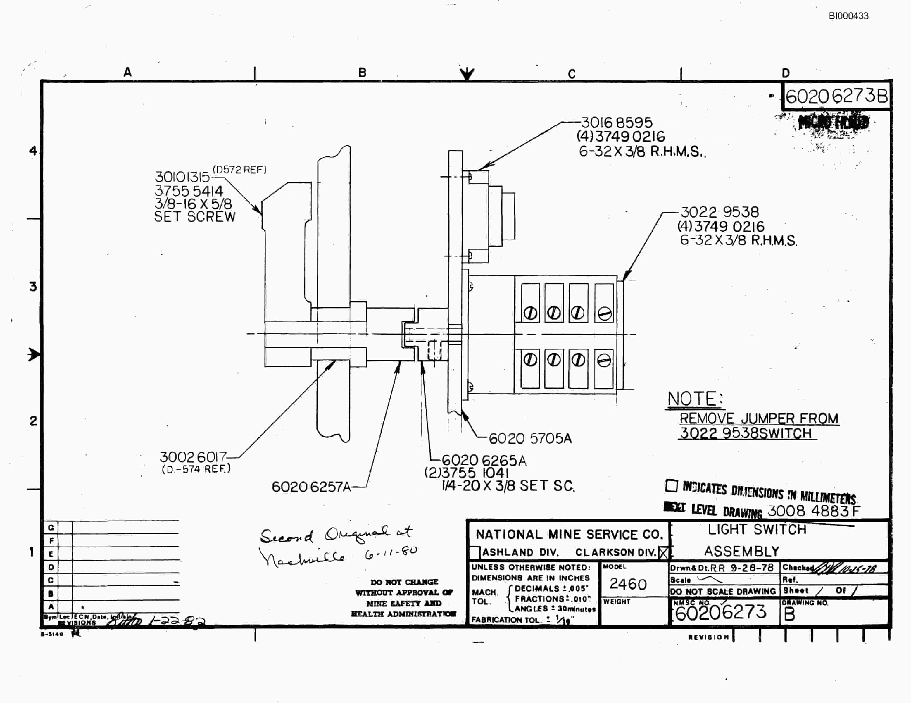 Bucyrus 2460 Drum Miner Parts Catalog BI000433-3