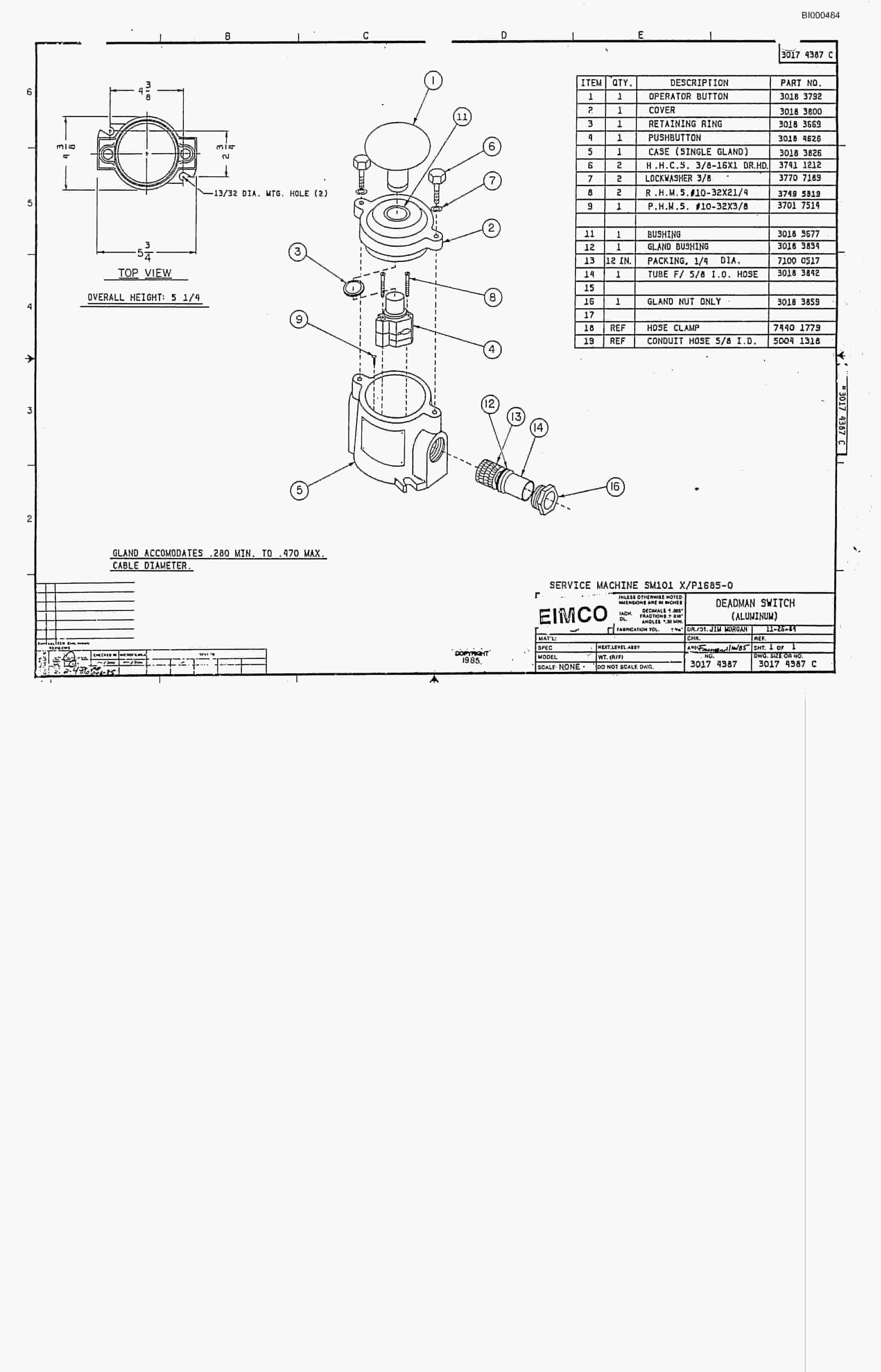 Bucyrus 2460 Drum Miner Parts Catalog BI000484-4
