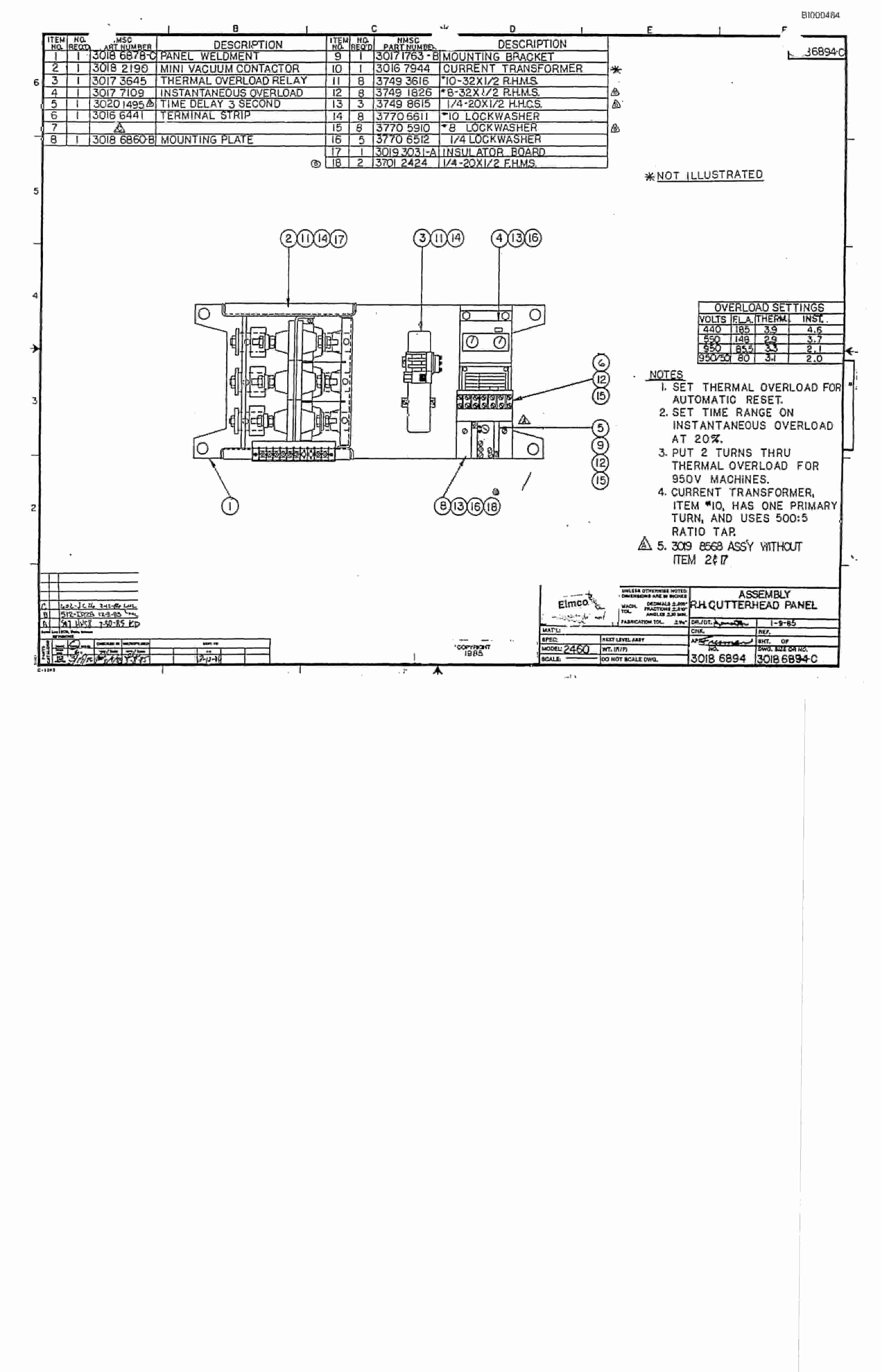 Bucyrus 2460 Drum Miner Parts Catalog BI000484-5
