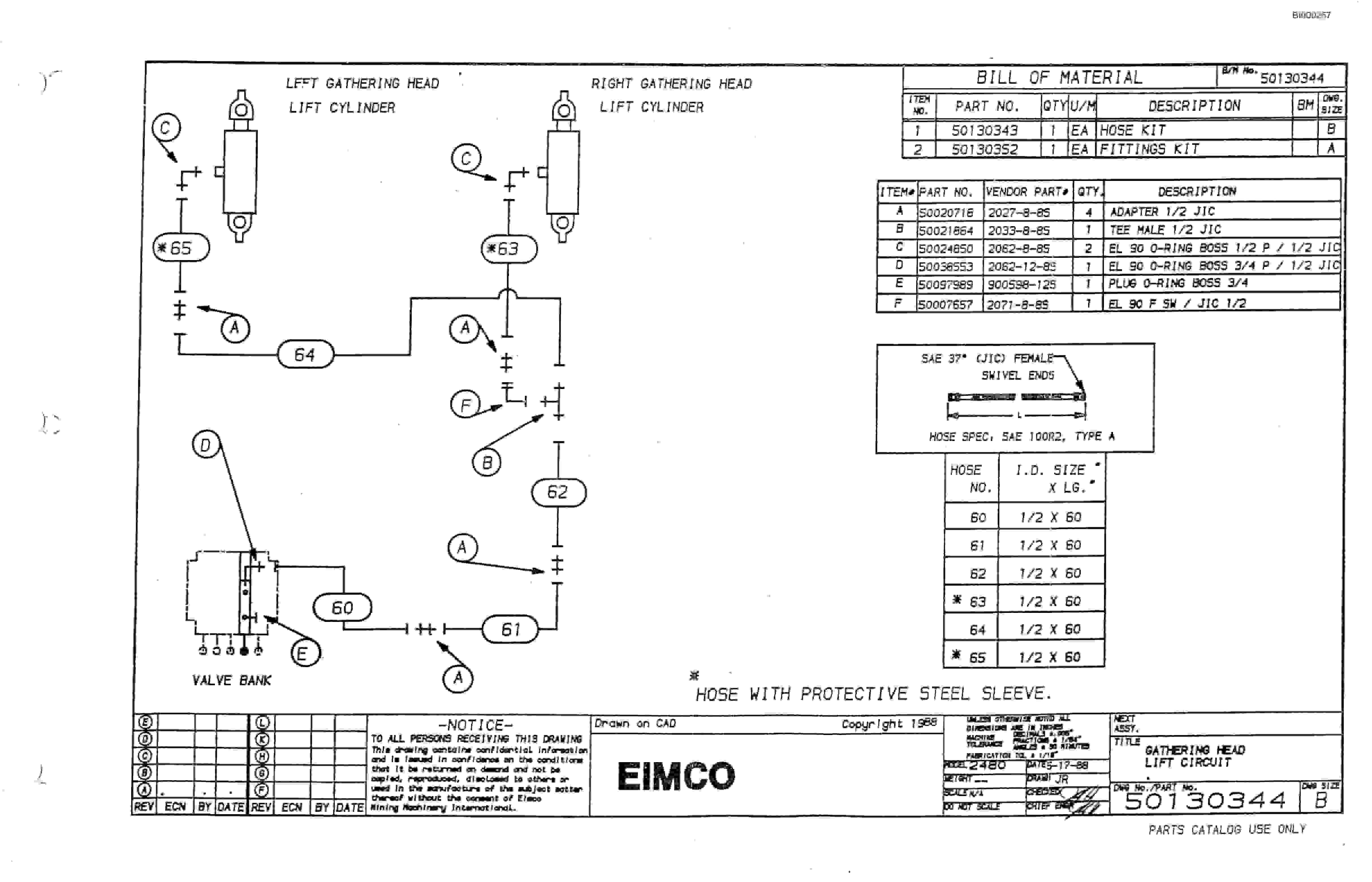 Bucyrus 2460 Miner Parts Catalog BI000257-2